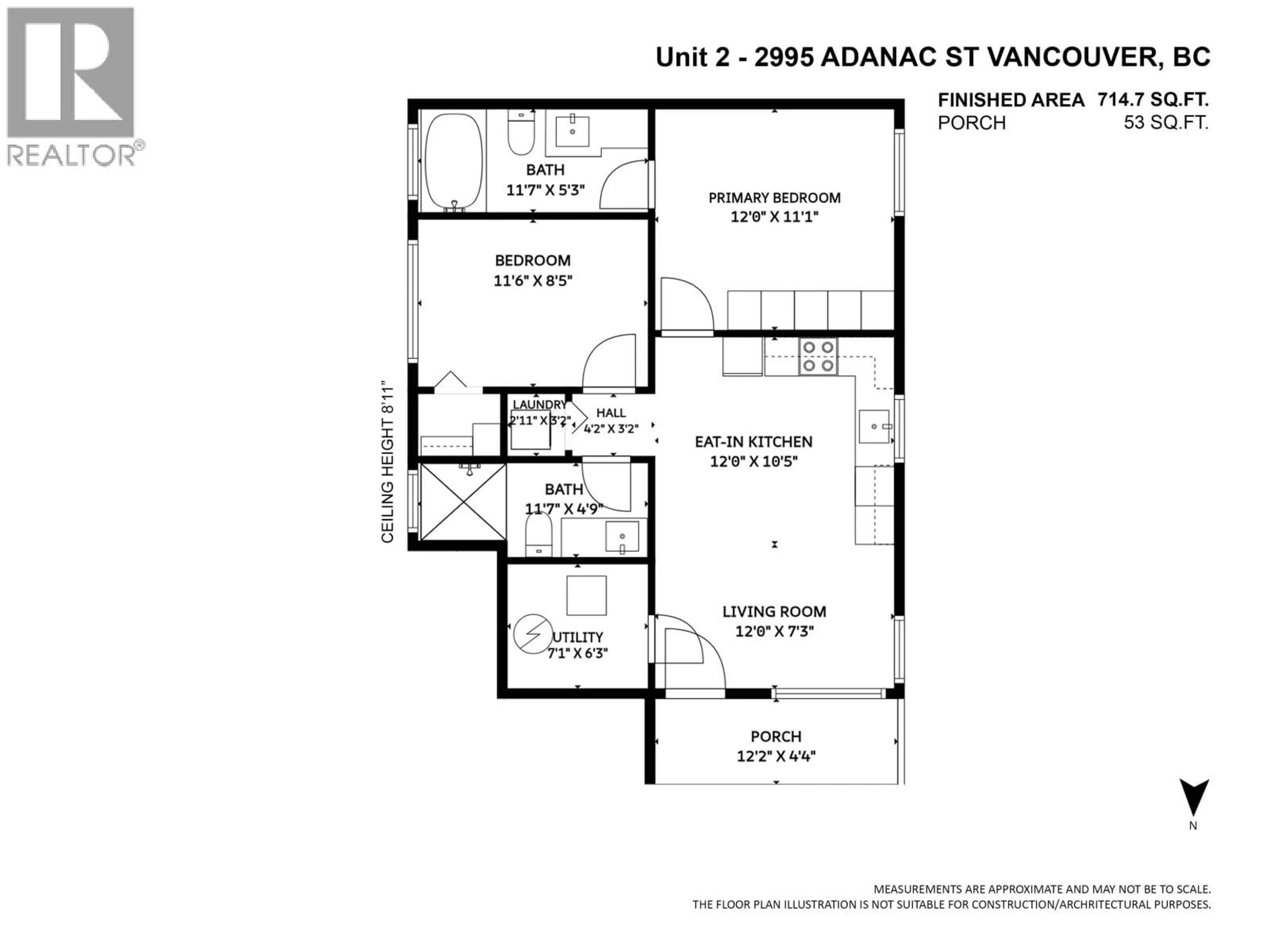 Floor plan for 2 - 2995 ADANAC STREET, Vancouver British Columbia V5K2N4