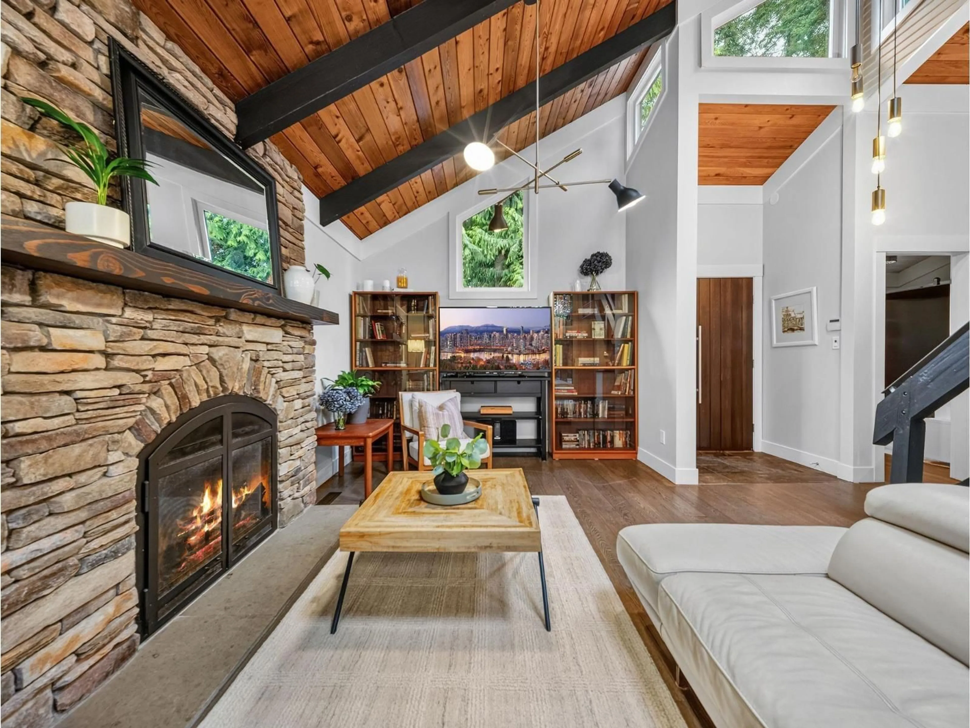 Living room with furniture, wood/laminate floor for 3742 204A STREET, Langley British Columbia V3A4S4