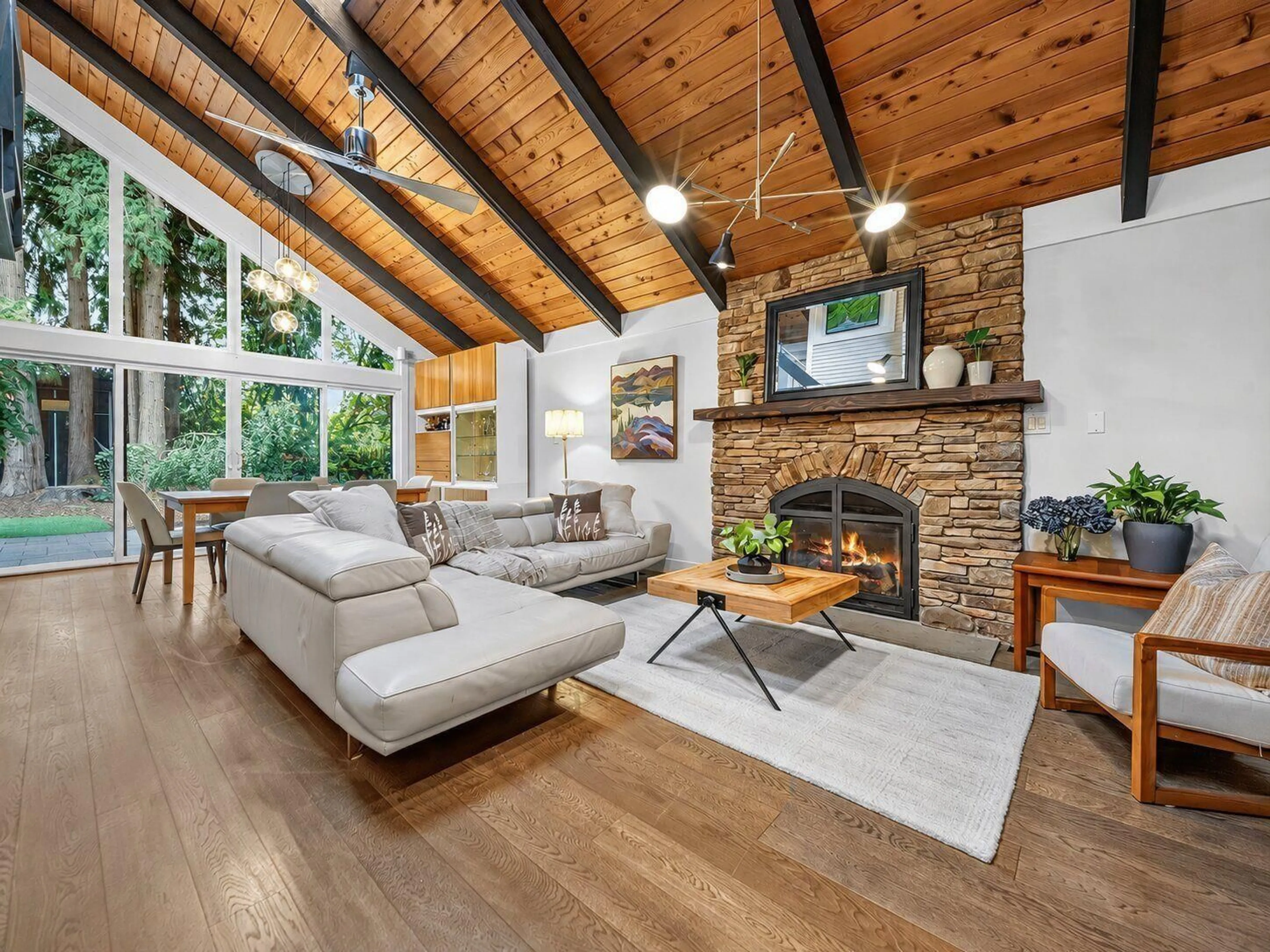 Living room with furniture, wood/laminate floor for 3742 204A STREET, Langley British Columbia V3A4S4