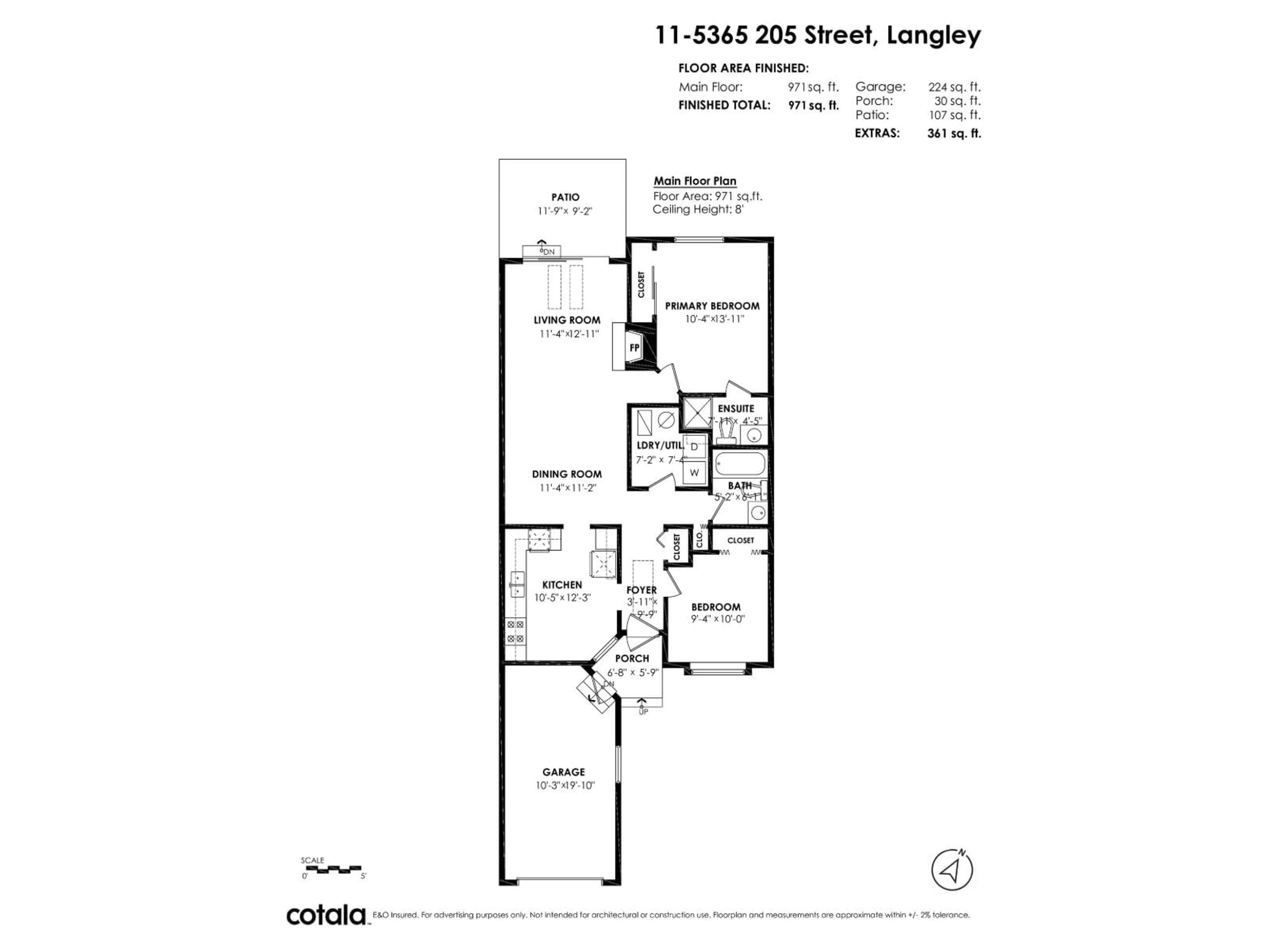 Floor plan for 11 - 5365 205 STREET, Langley British Columbia V3A7V7