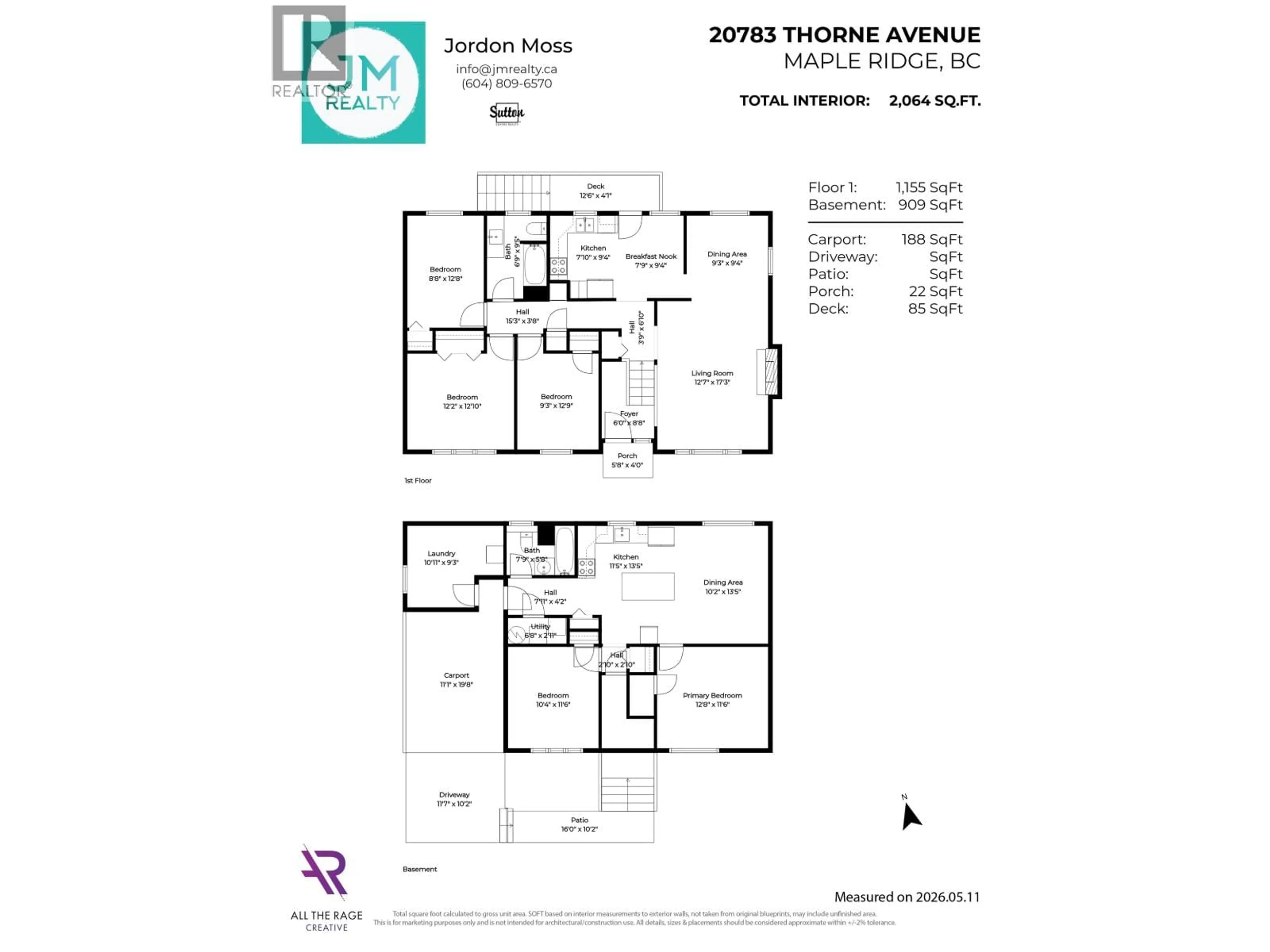 Floor plan for 20783 THORNE AVENUE, Maple Ridge British Columbia V2X7R1