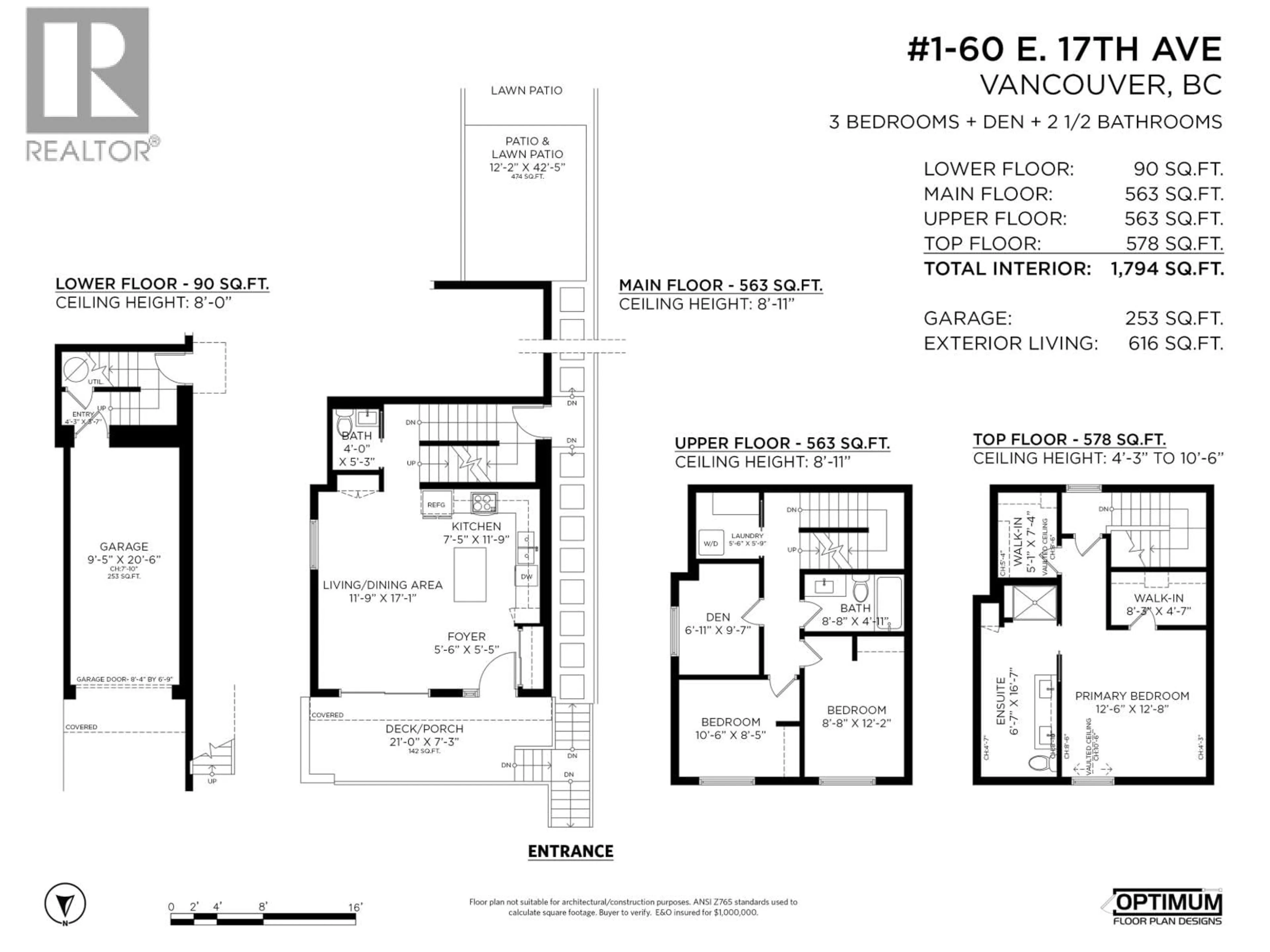Floor plan for 1 - 60 17TH AVENUE, Vancouver British Columbia V5V1A2