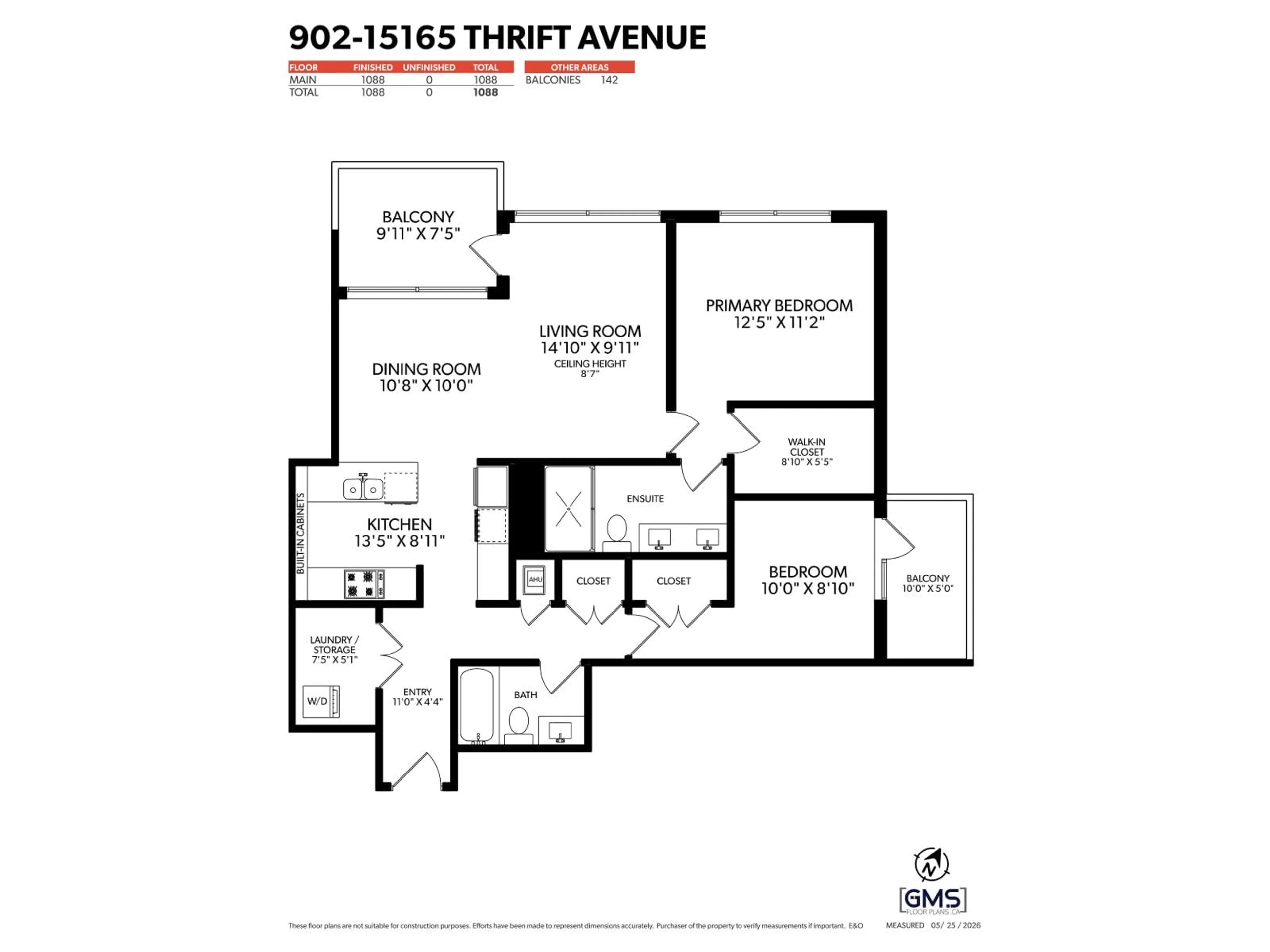 Floor plan for 902 - 15165 THRIFT AVENUE, White Rock British Columbia V4B0C1