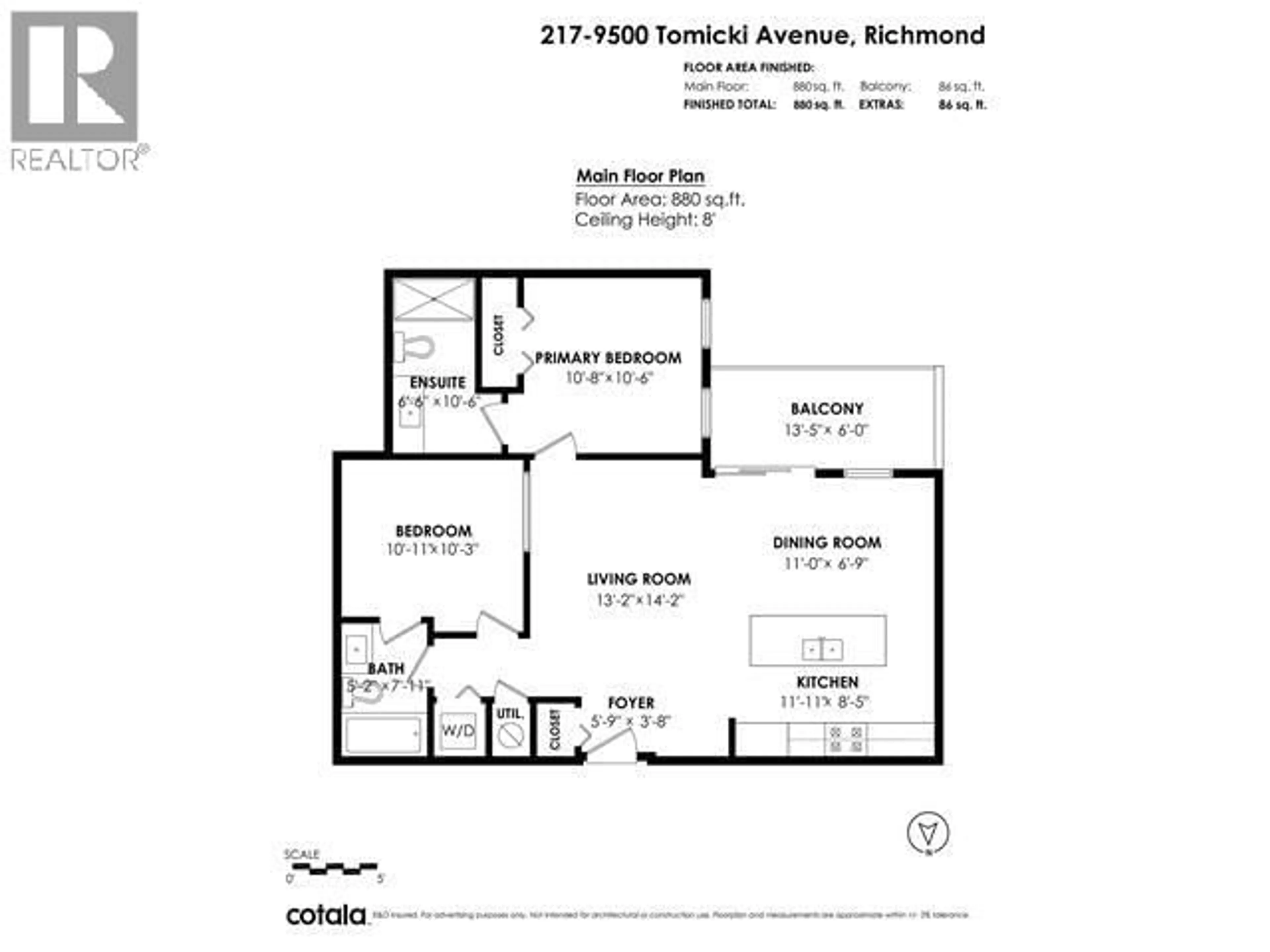 Floor plan for 217 - 9500 TOMICKI AVENUE, Richmond British Columbia V6X0R9