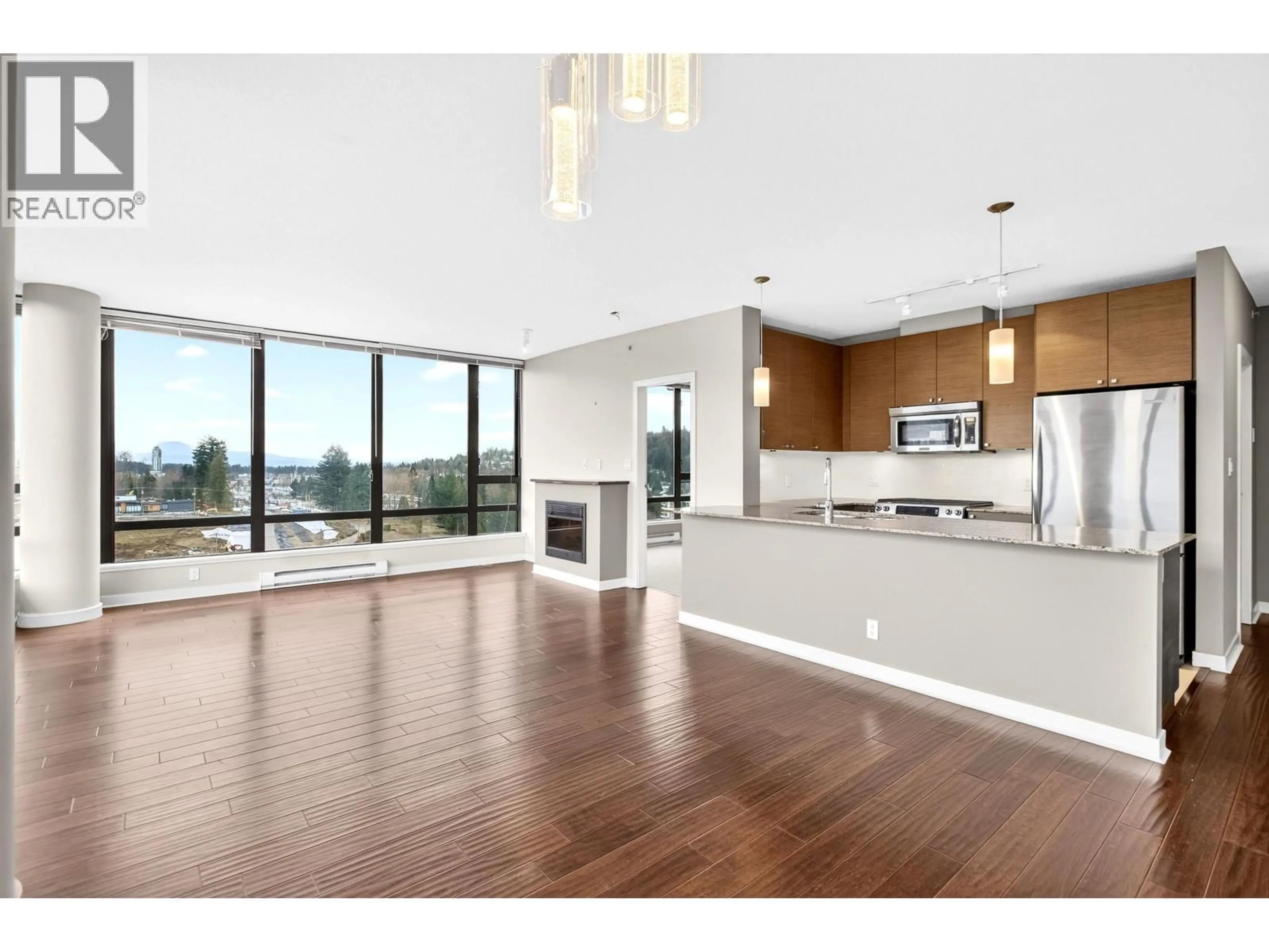 Open concept kitchen, wood/laminate floor for 1908 - 400 CAPILANO ROAD, Port Moody British Columbia V3H0E1