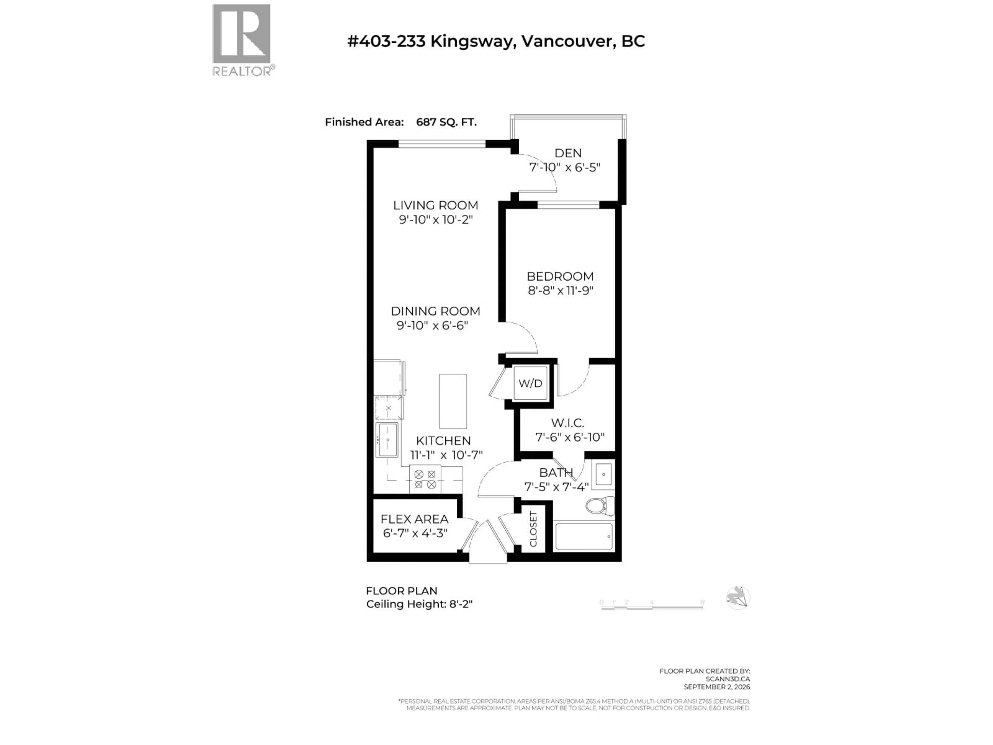 Floor plan for 403 - 233 KINGSWAY, Vancouver British Columbia V5T3J5