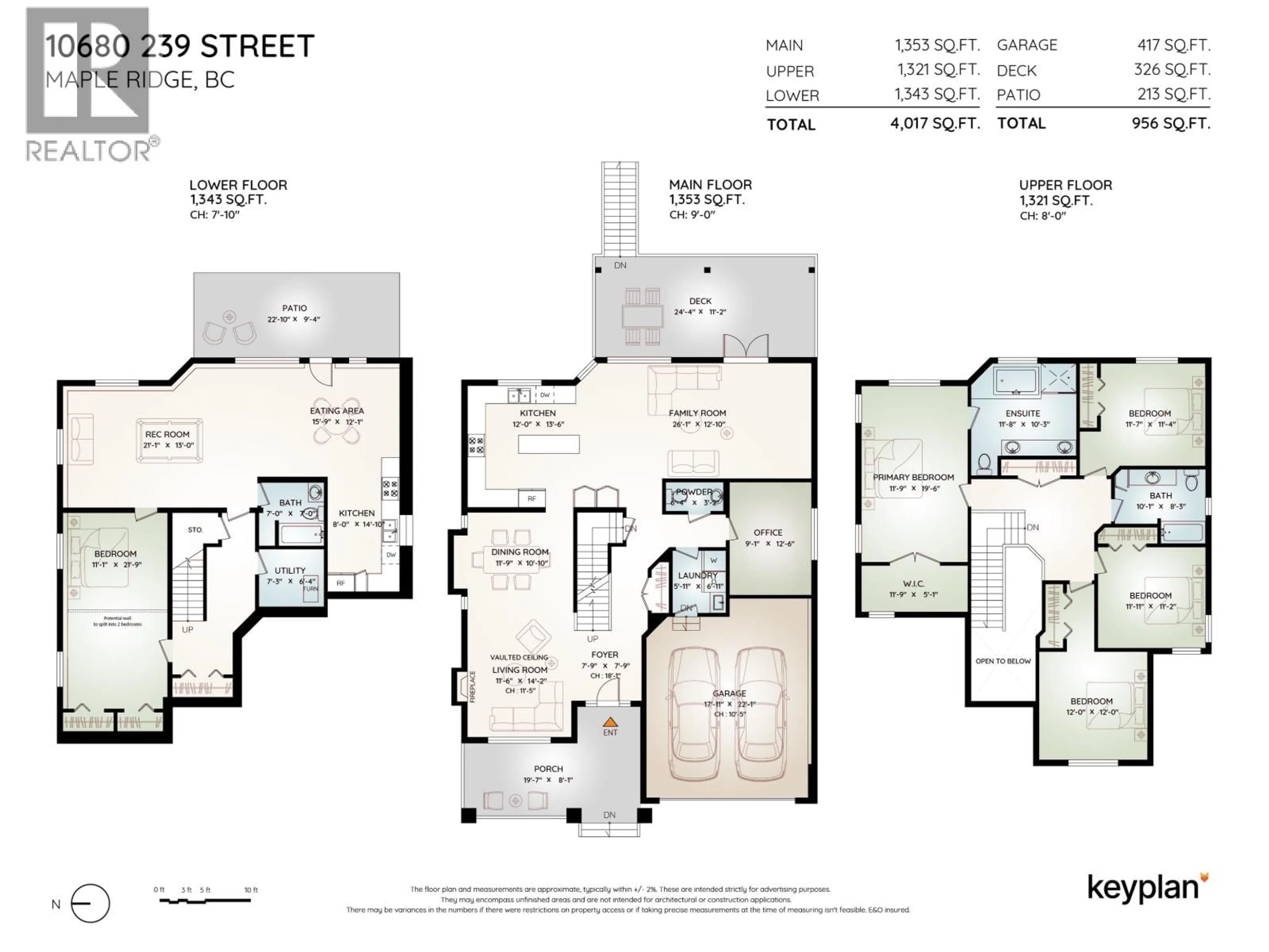 Floor plan for 10680 239 STREET, Maple Ridge British Columbia V2W0B3