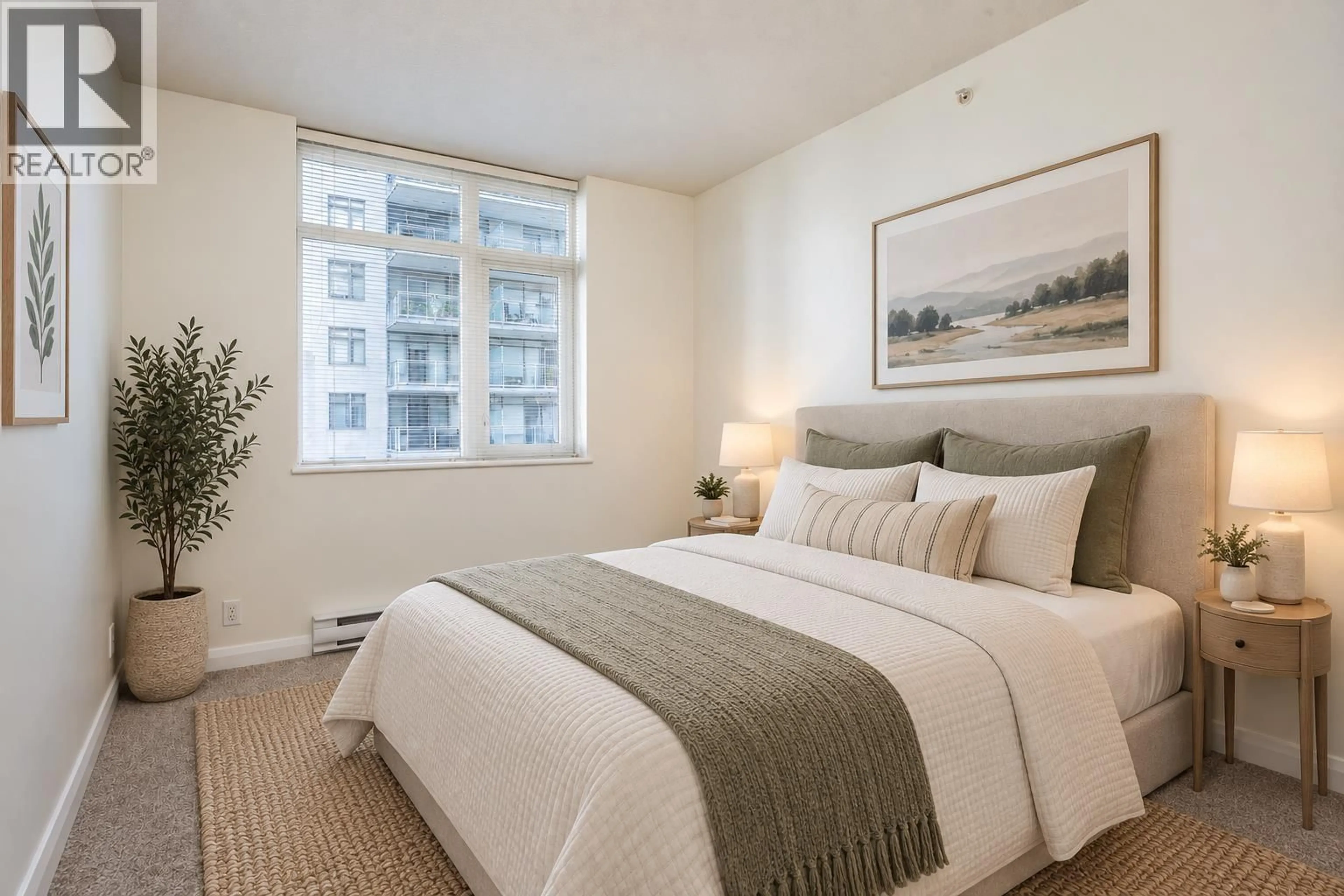 Bedroom with bed, carpet floor for 1206 - 898 CARNARVON STREET, New Westminster British Columbia V3M0C3