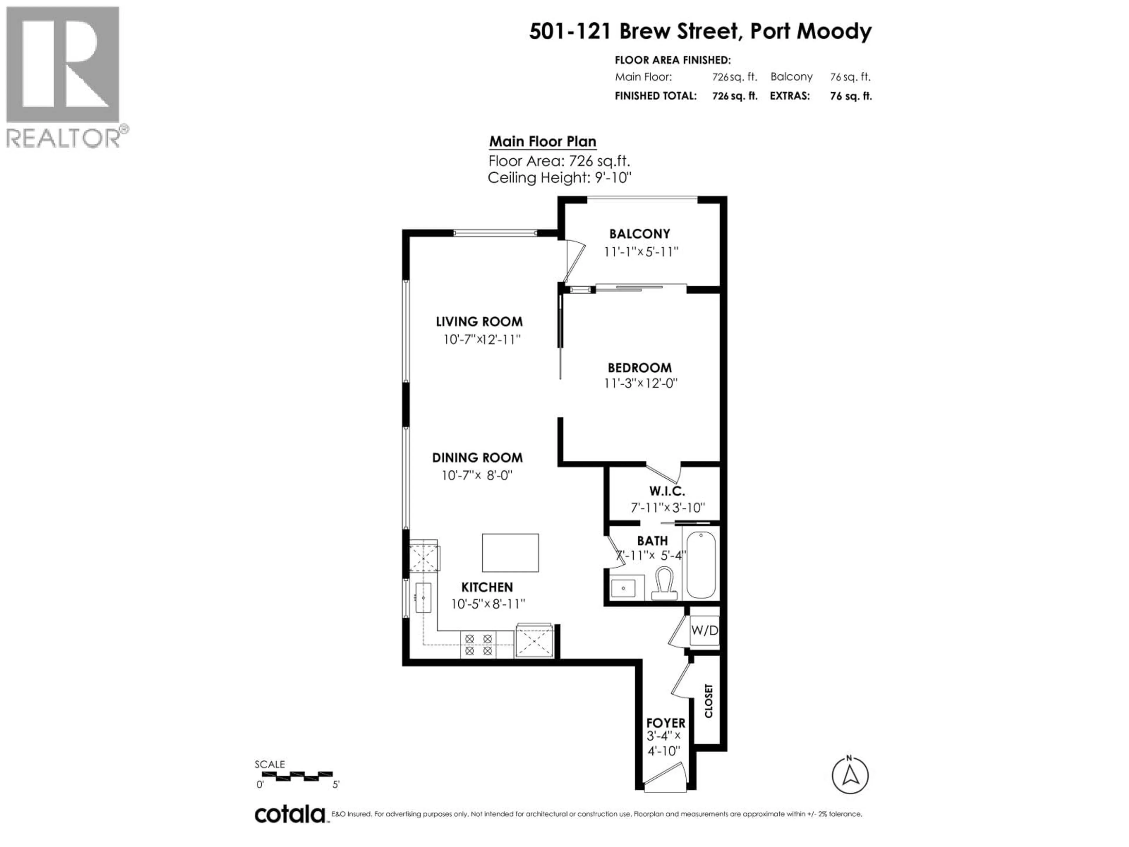 Floor plan for 501 - 121 BREW STREET, Port Moody British Columbia V3H0E2