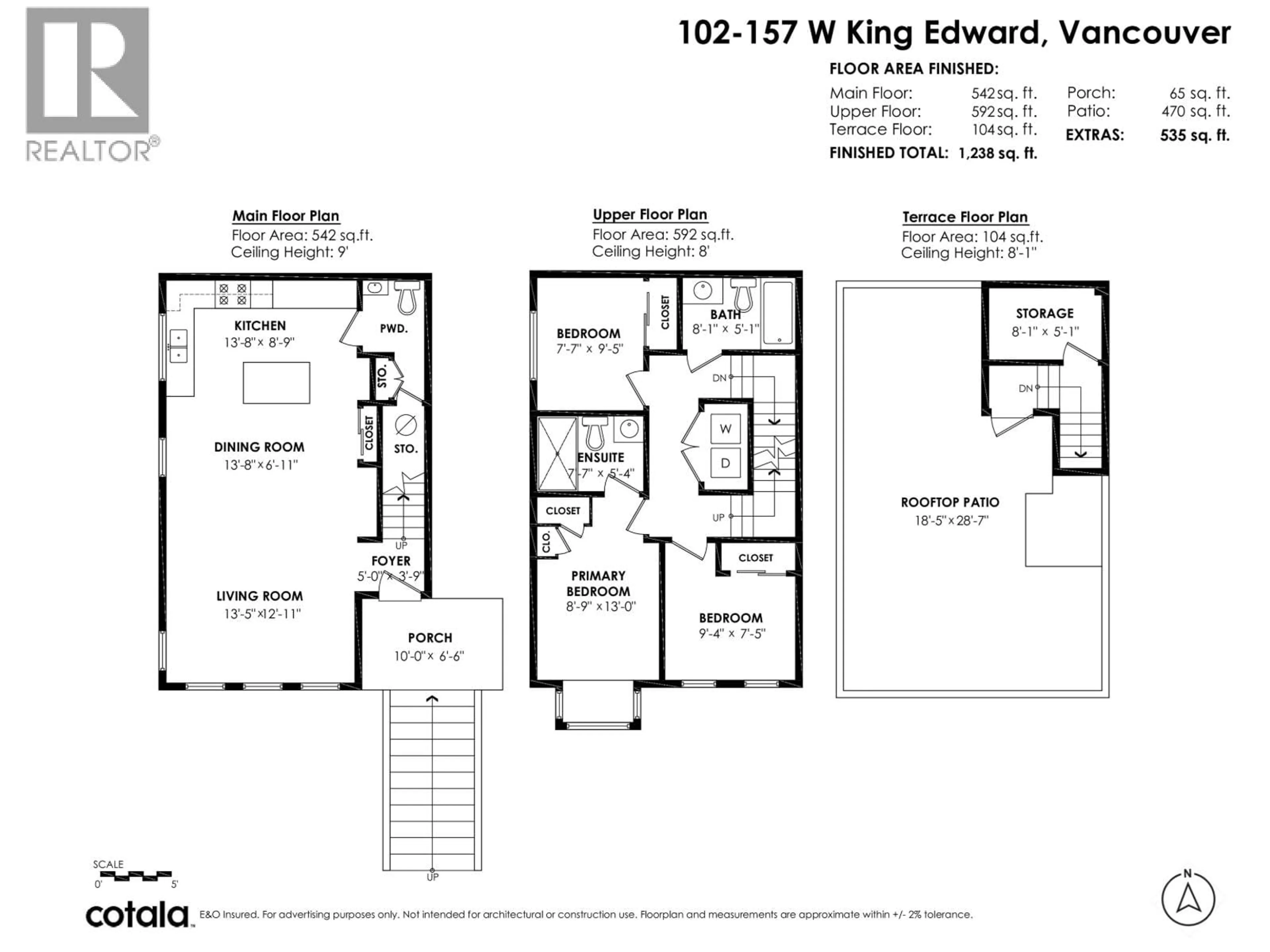Floor plan for 102 - 157 KING EDWARD, Vancouver British Columbia V5Y2H8