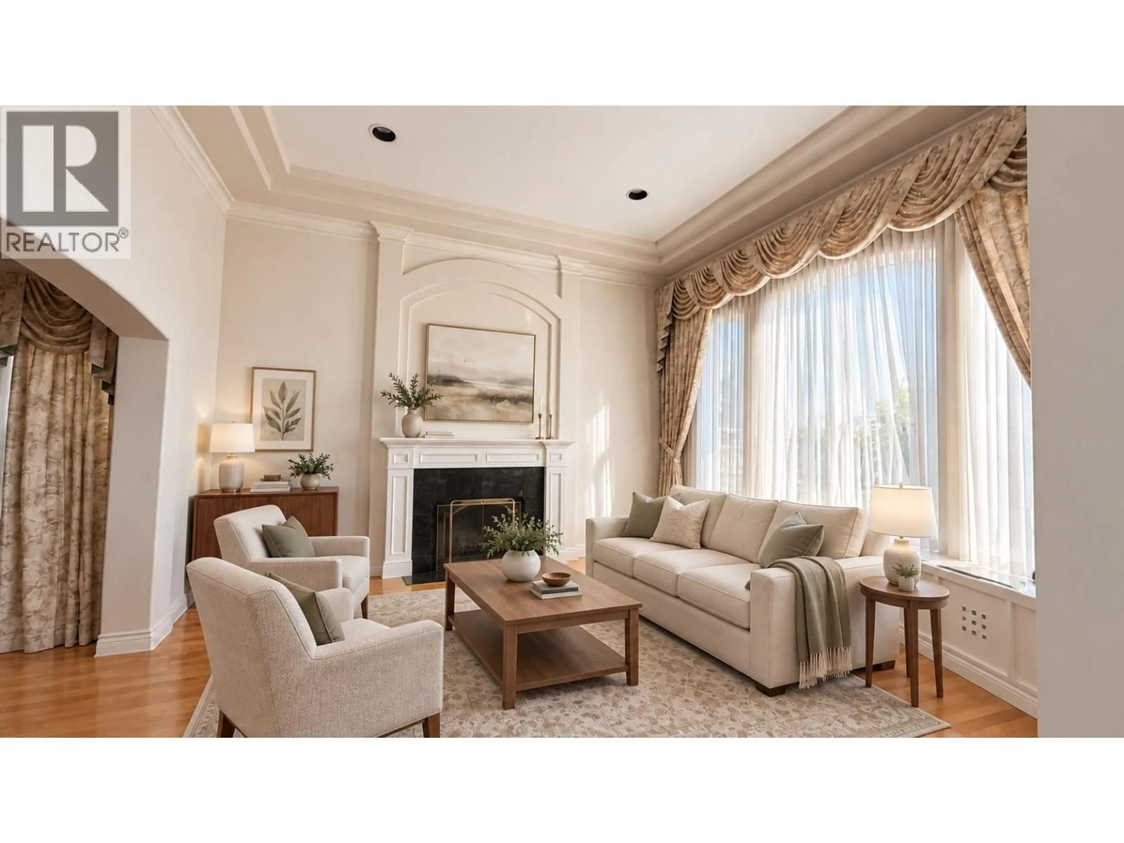Living room with furniture, wood/laminate floor for 8631 PIGOTT ROAD, Richmond British Columbia V7A2C3