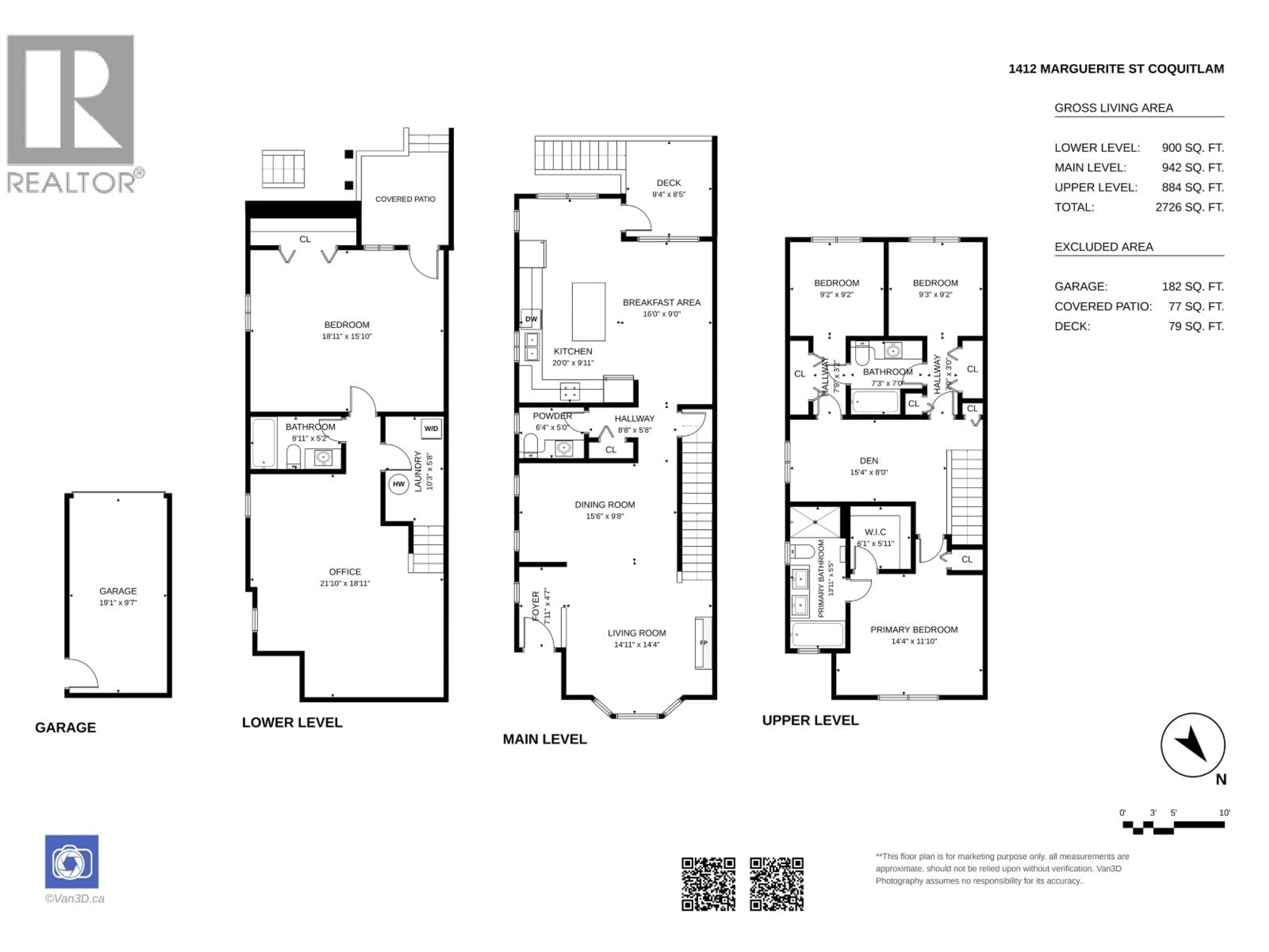 Floor plan for 1412 MARGUERITE STREET, Coquitlam British Columbia V3E0A7