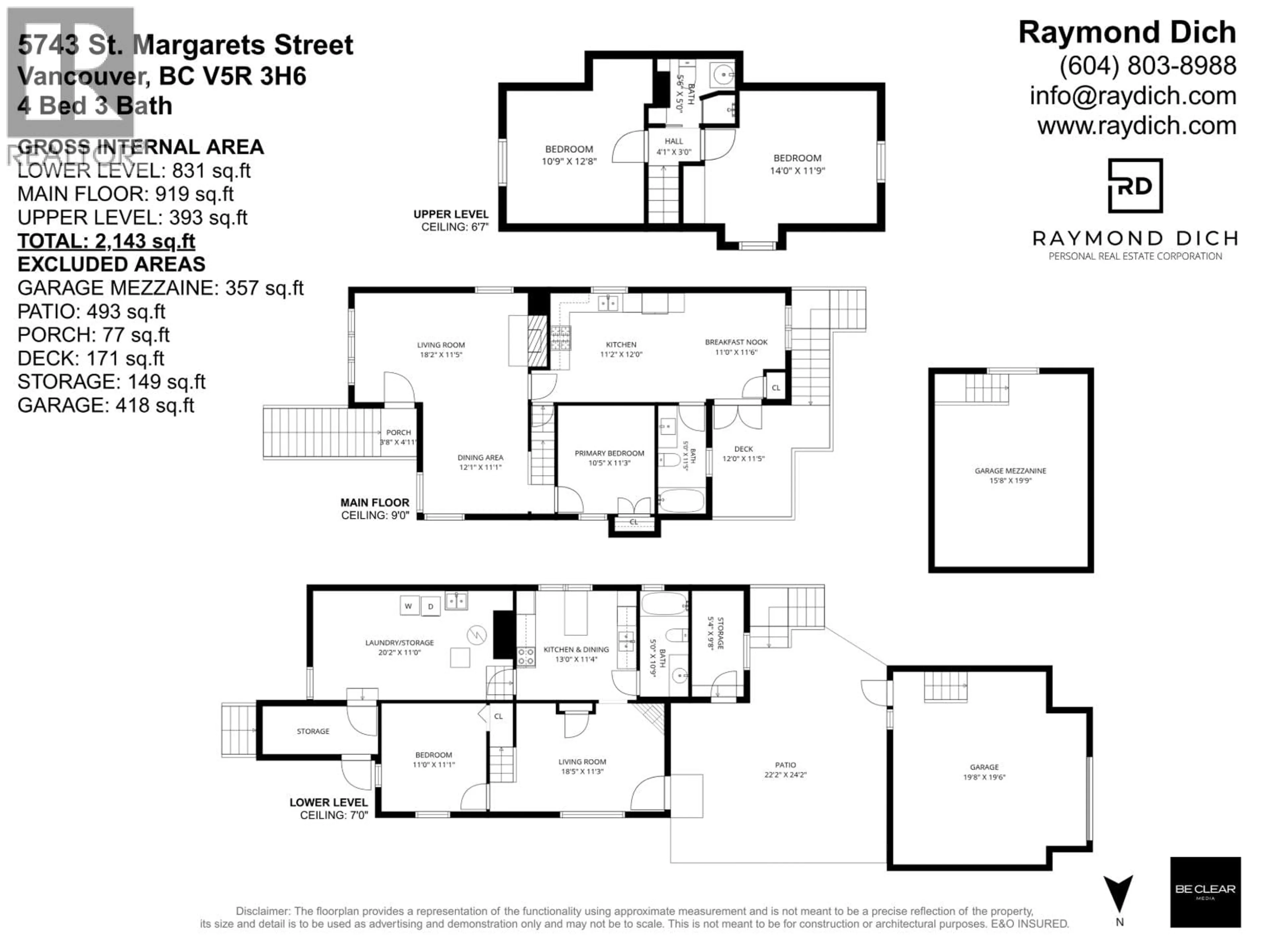 Floor plan for 5743 ST. MARGARETS STREET, Vancouver British Columbia V5R3H6