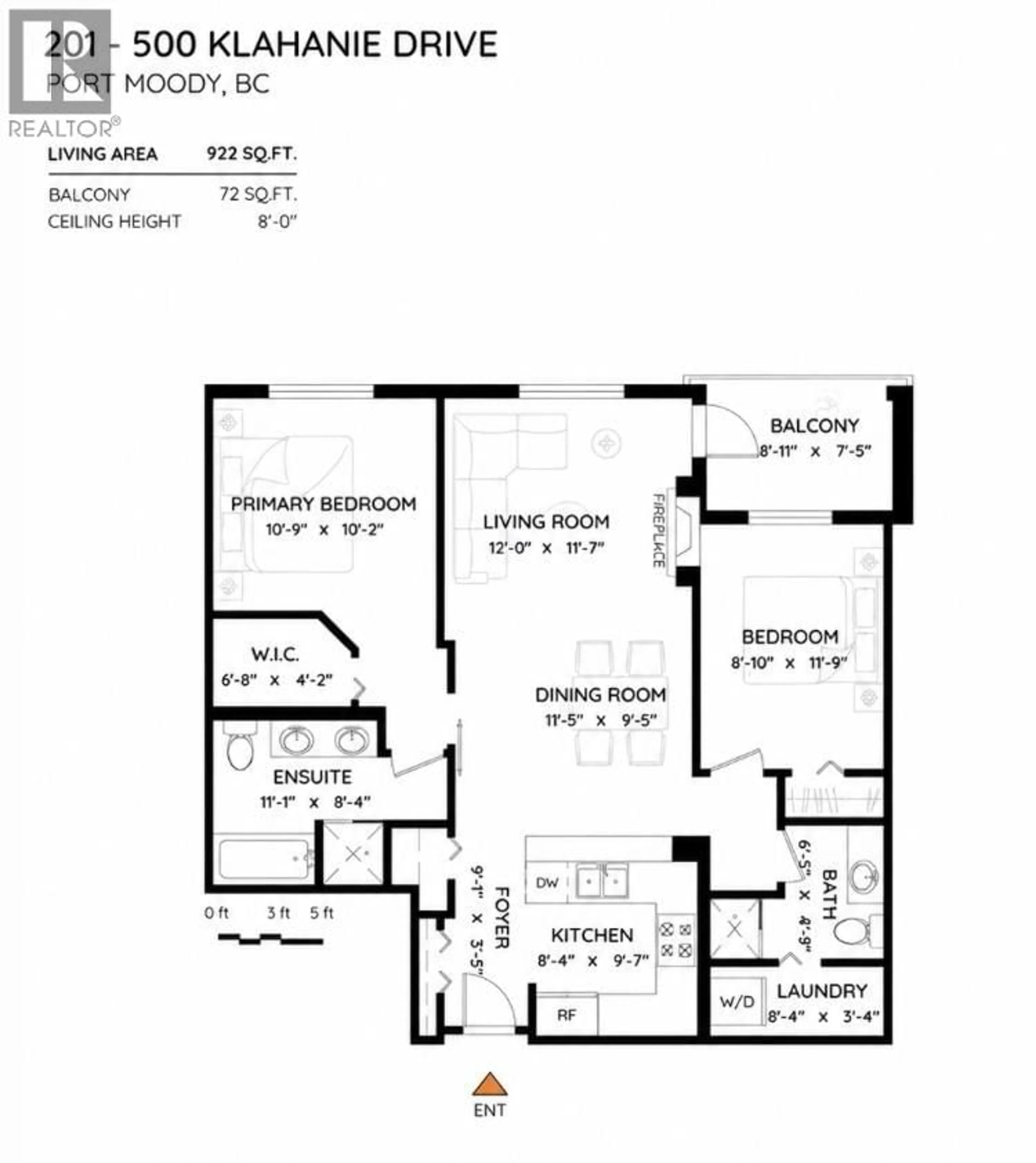 Floor plan for 201 - 500 KLAHANIE DRIVE, Port Moody British Columbia V3H5L1