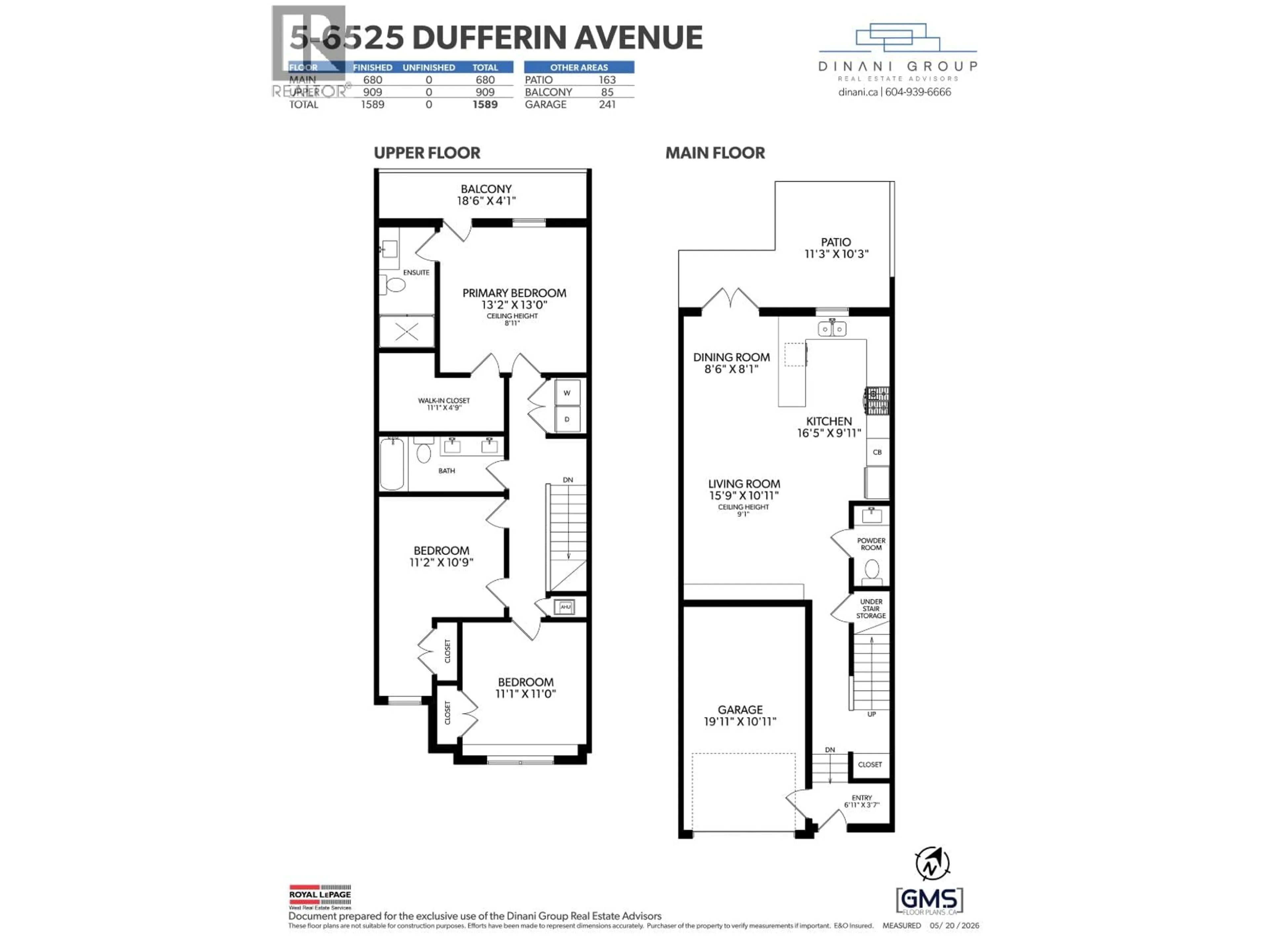Floor plan for 5 - 6525 DUFFERIN AVENUE, Burnaby British Columbia V5H3T2