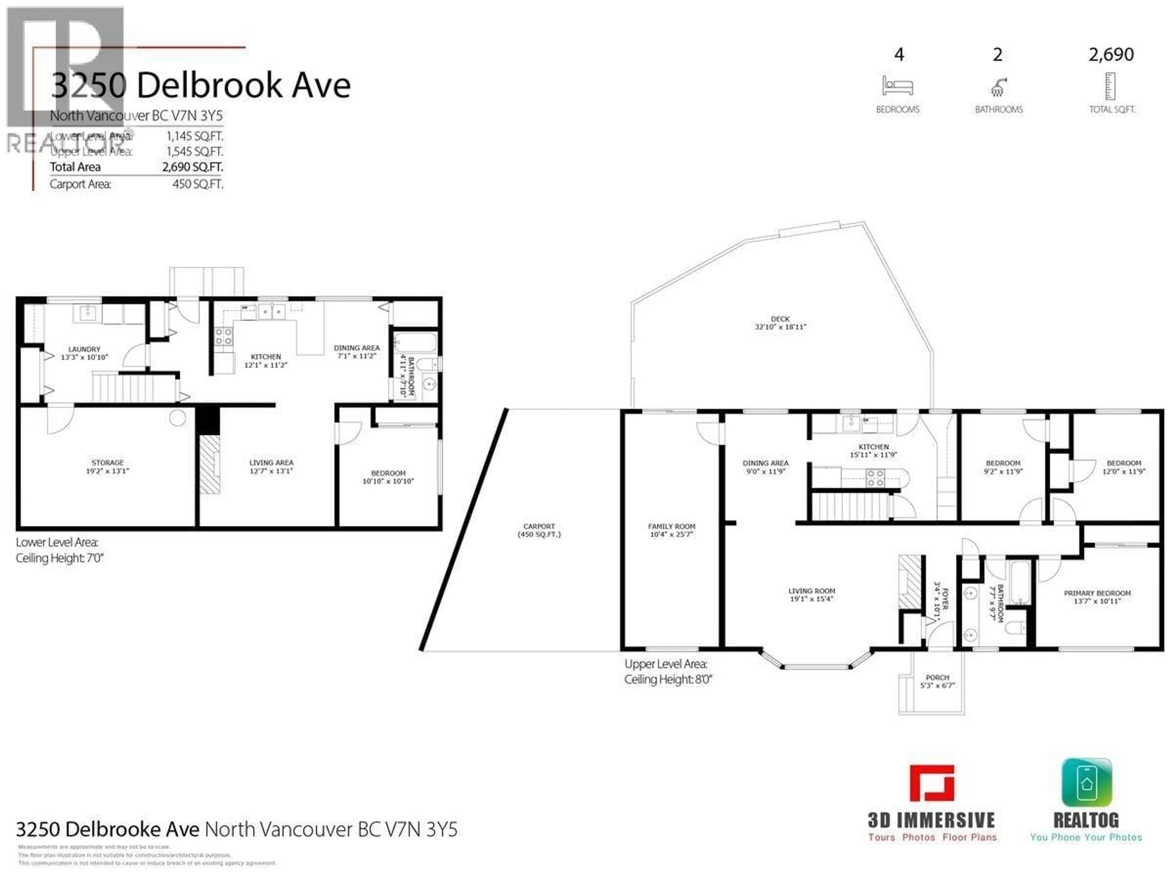 Floor plan for 3250 DELBROOK AVENUE, North Vancouver British Columbia V7N3Y5