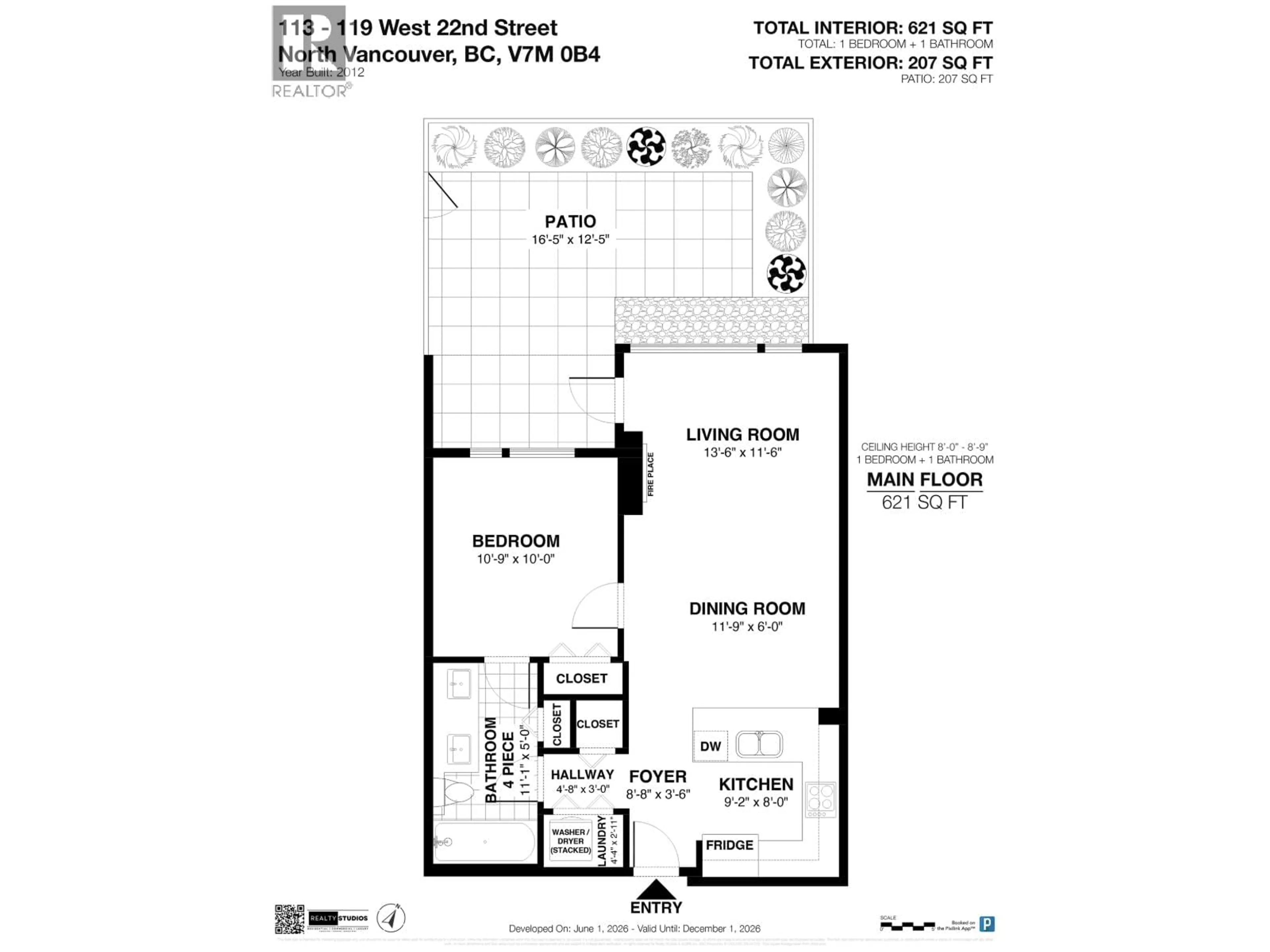 Floor plan for 113 - 119 22ND STREET, North Vancouver British Columbia V7M0B4