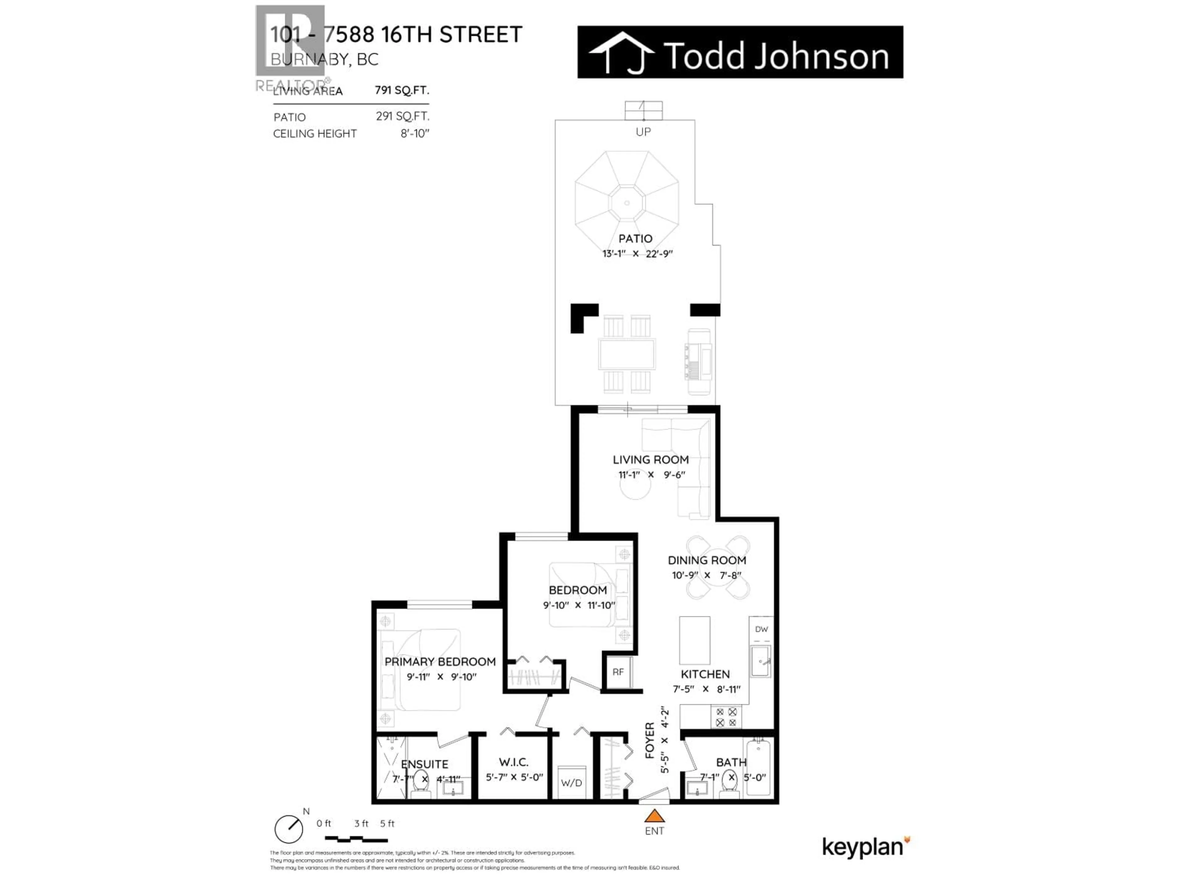 Floor plan for 101 - 7588 16TH STREET, Burnaby British Columbia V3N0H8