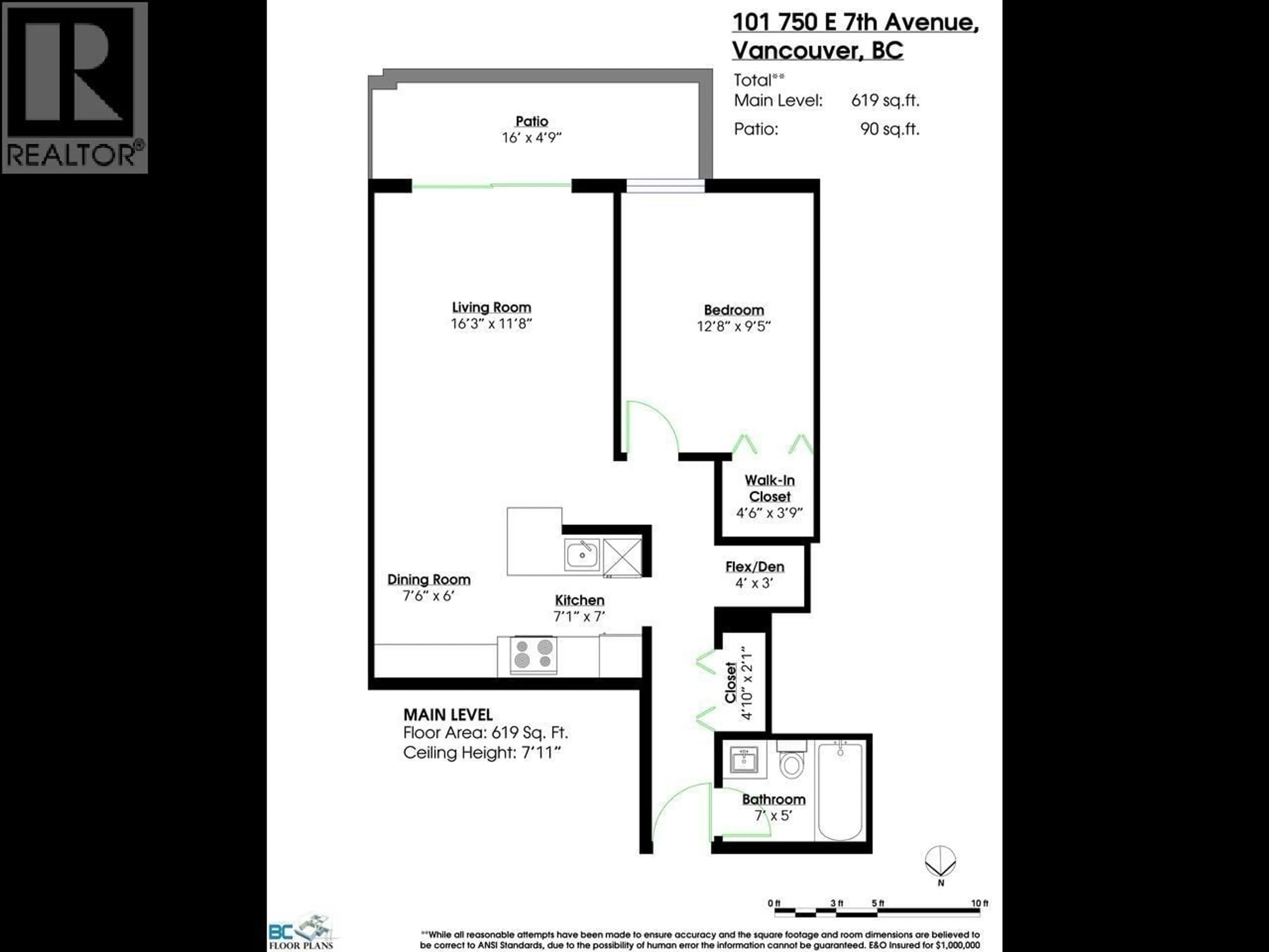 Floor plan for 101 - 750 7TH AVENUE, Vancouver British Columbia V5T4H5