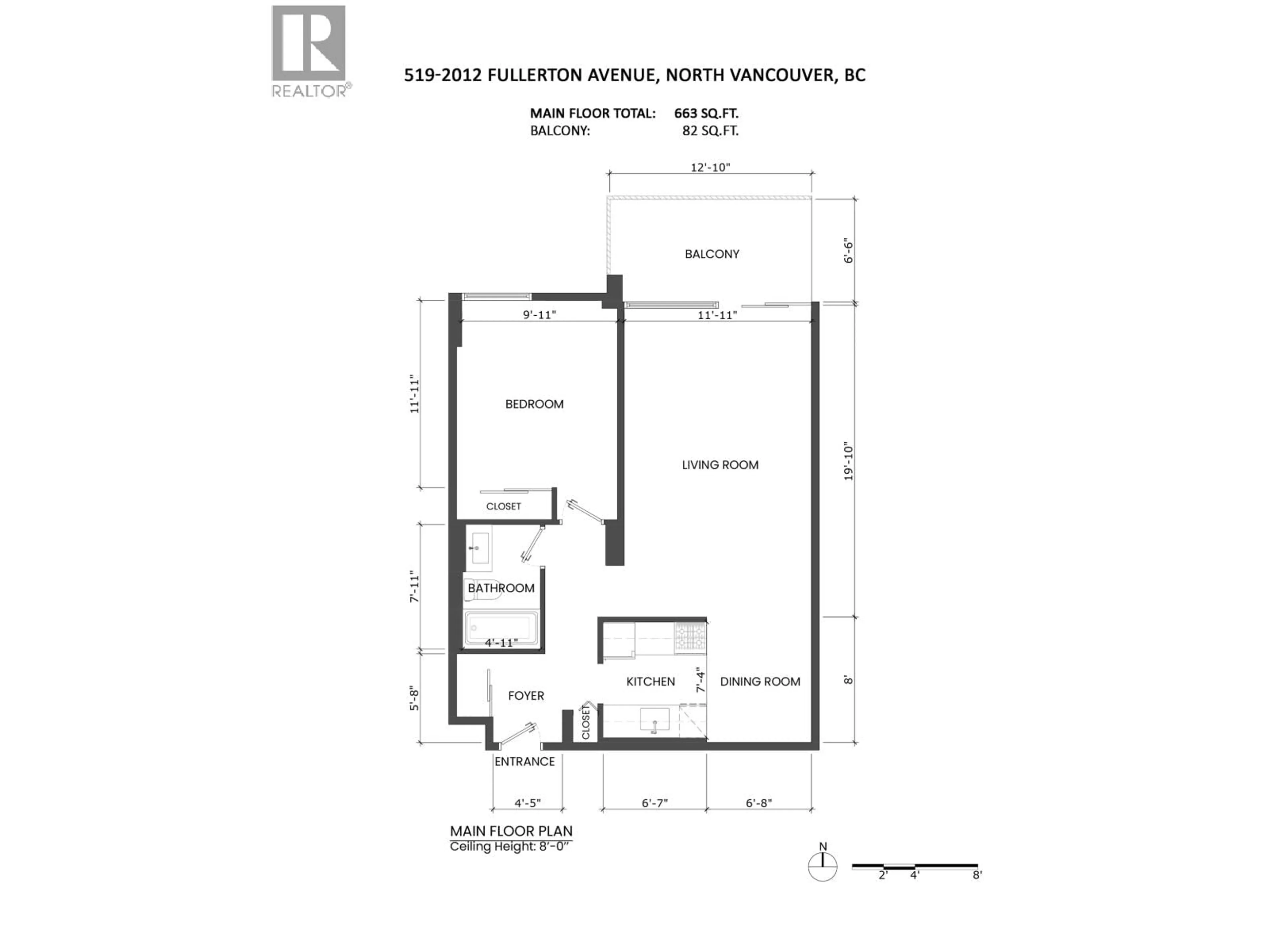 Floor plan for 519 - 2012 FULLERTON AVENUE, North Vancouver British Columbia V7P3E3
