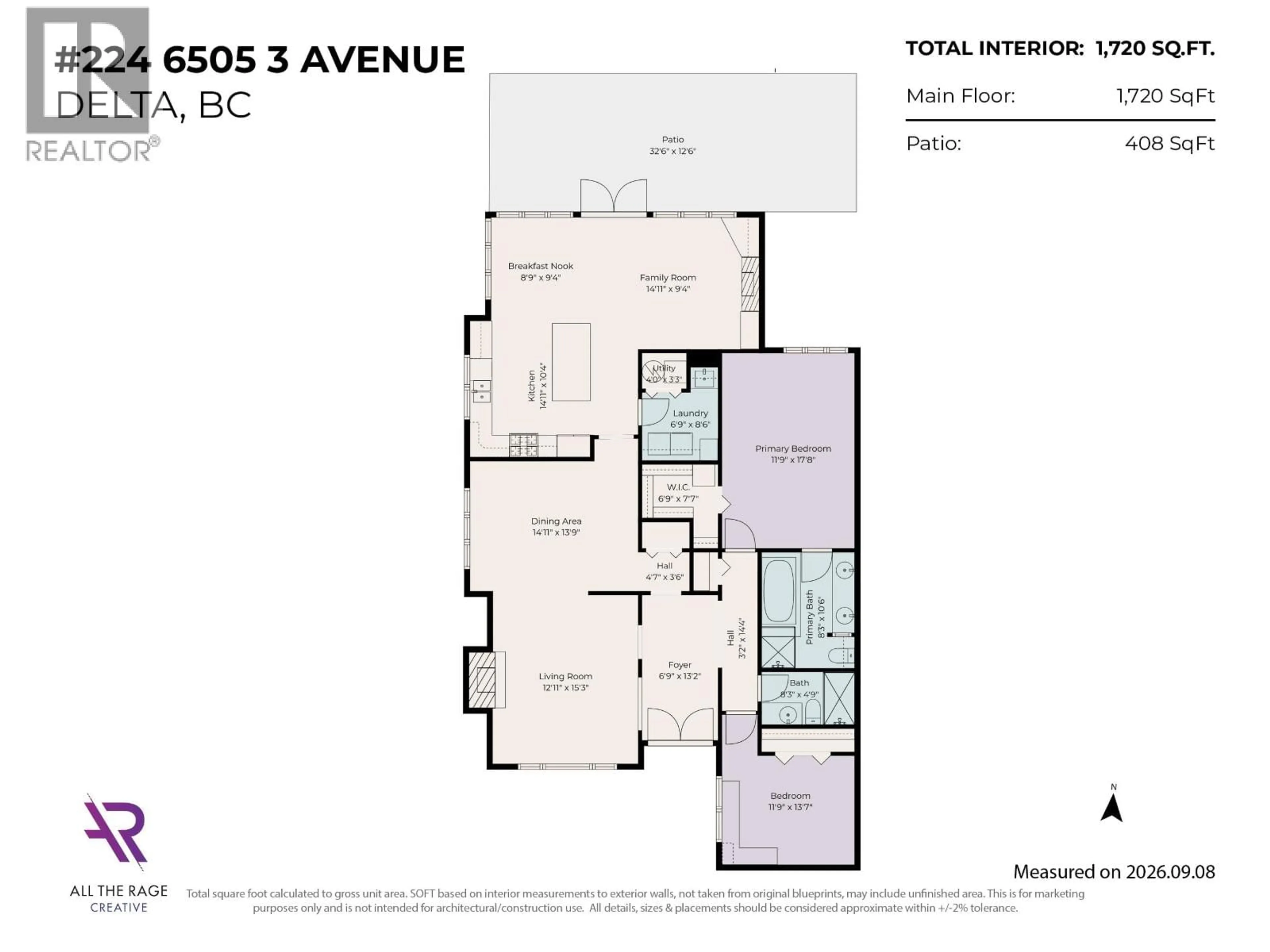 Floor plan for 224 - 6505 3 AVENUE, Delta British Columbia V4L2N1