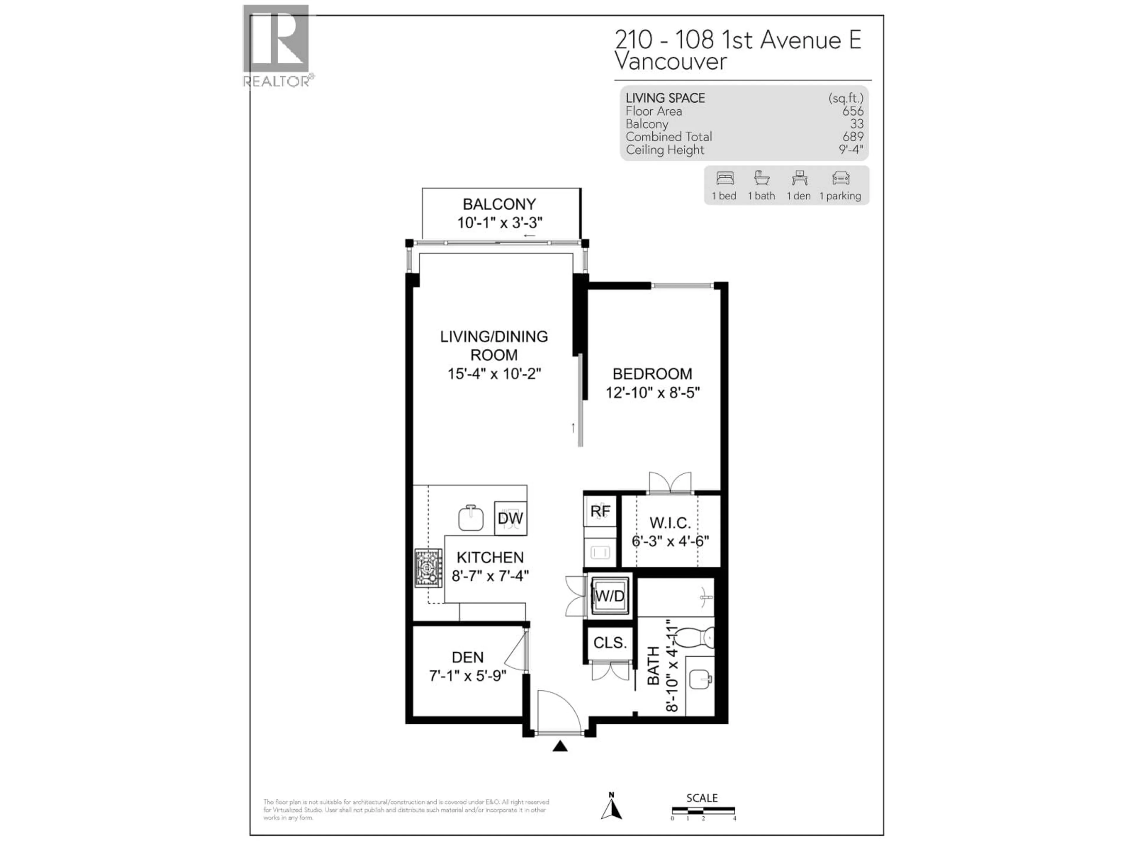 Floor plan for 210 - 108 1ST AVENUE, Vancouver British Columbia V5T0E4