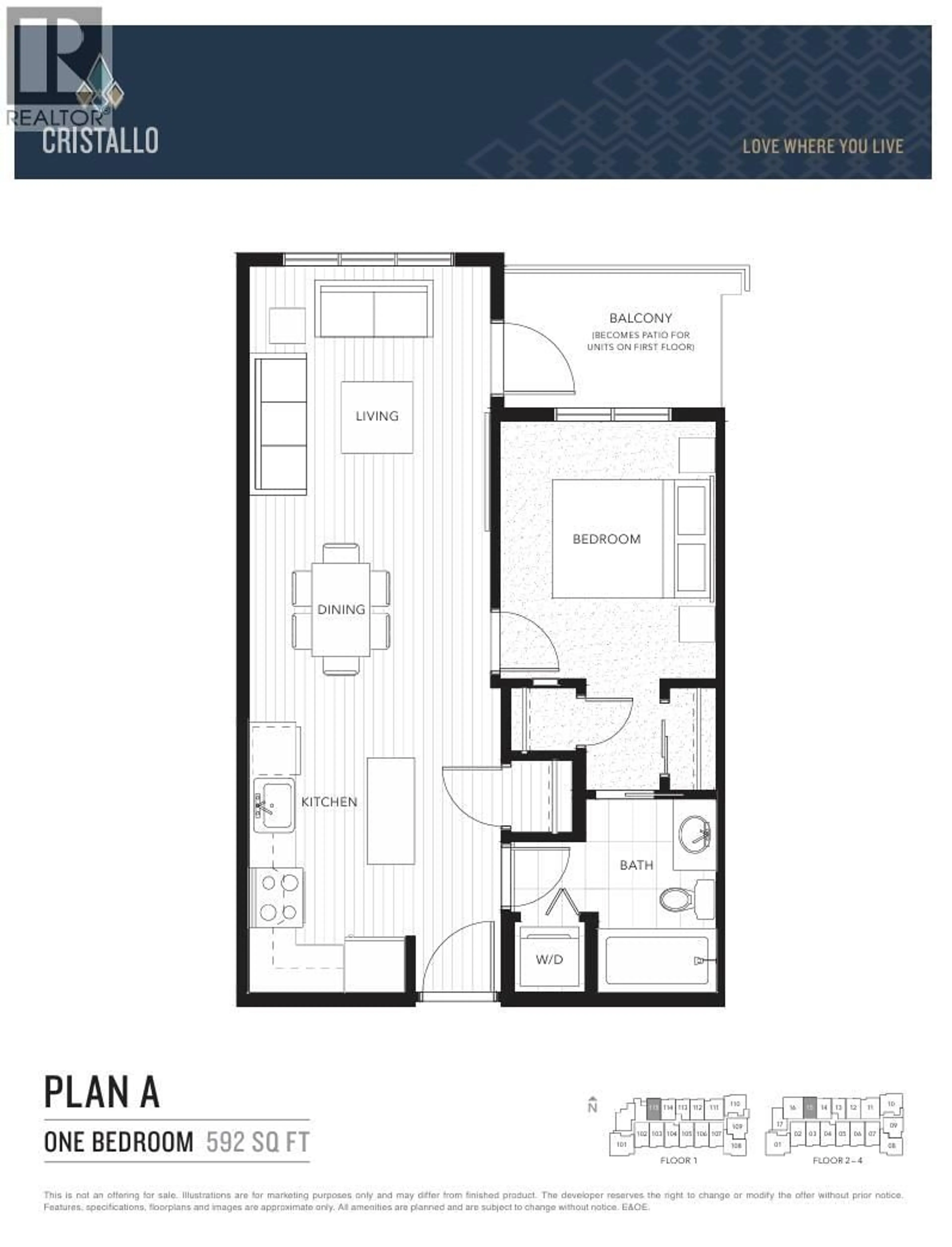 Floor plan for 315 - 828 GAUTHIER AVENUE, Coquitlam British Columbia V3K0E9
