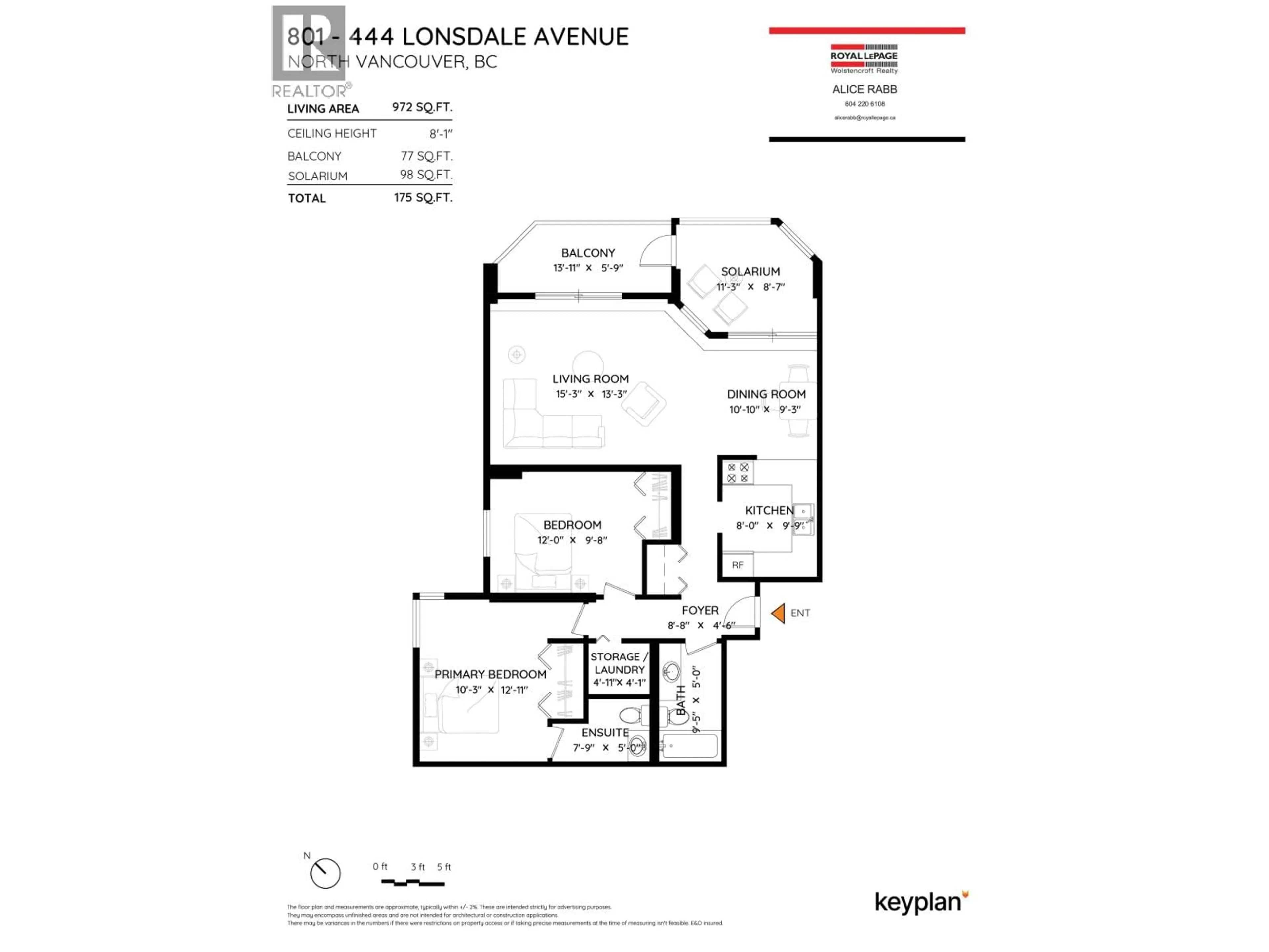 Floor plan for 801 - 444 LONSDALE AVENUE, North Vancouver British Columbia V7M3H5