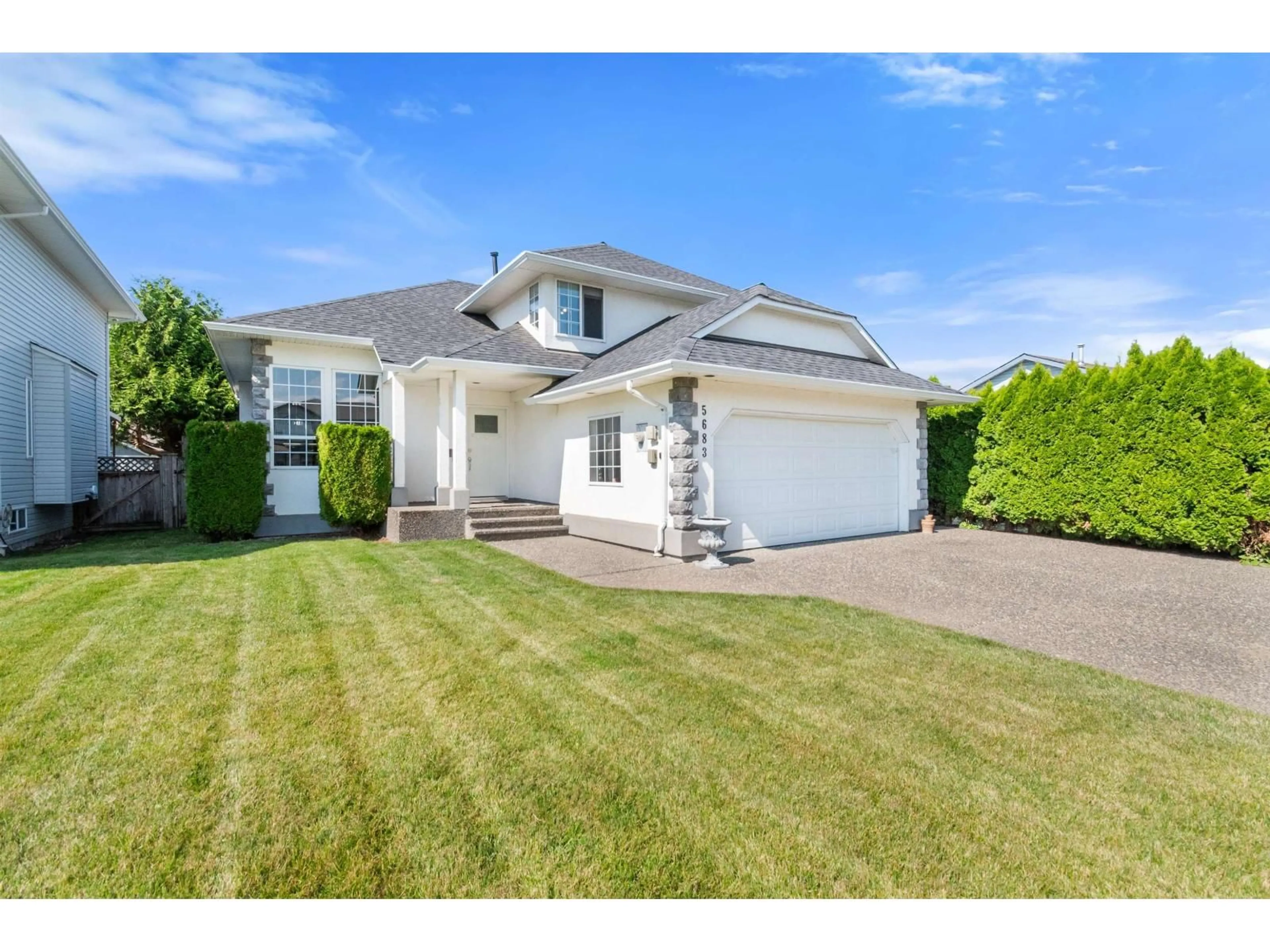 Home with vinyl exterior material, street for 5683 MONTESINA PLACE, Chilliwack British Columbia V2R3N8