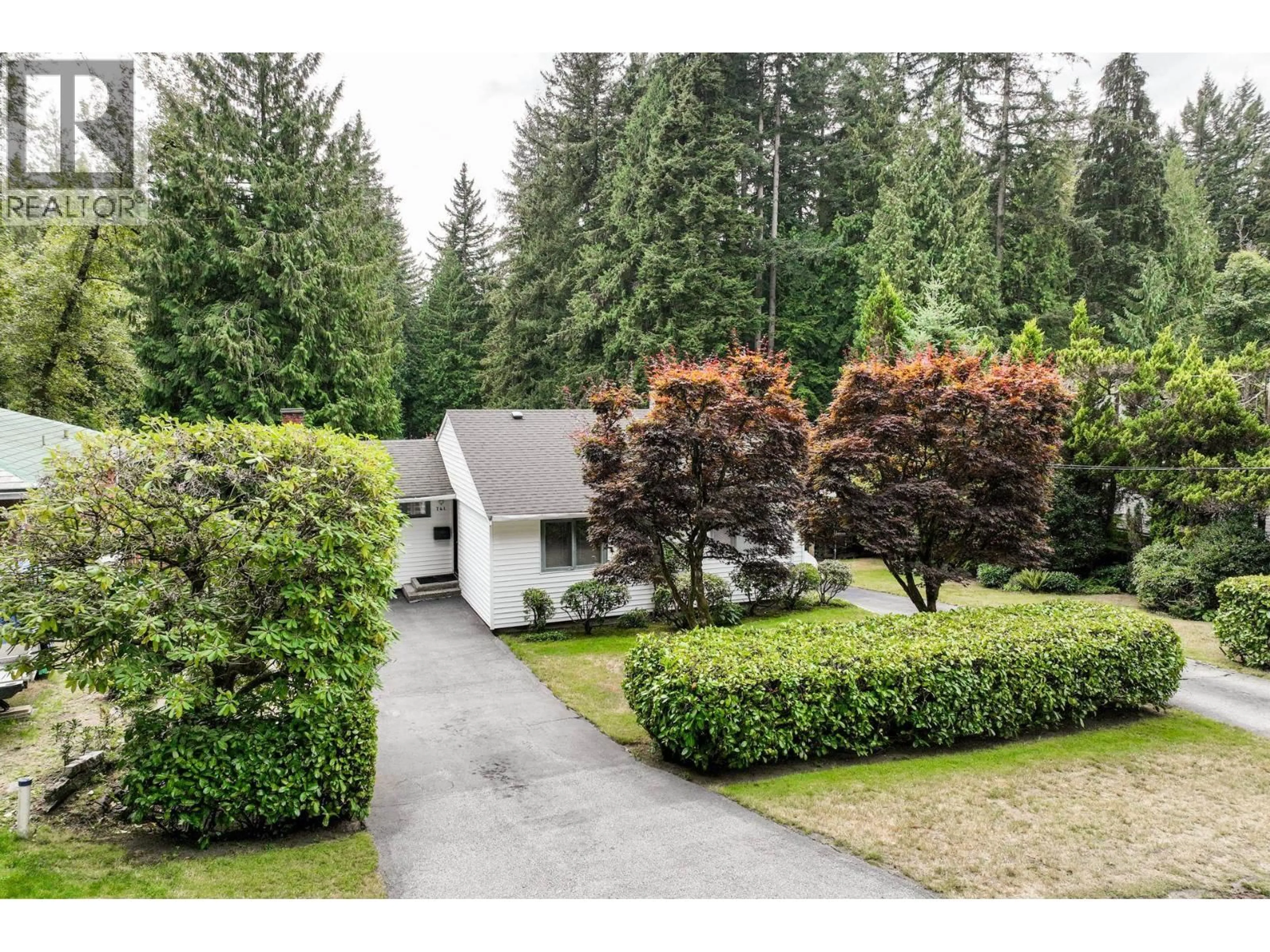 A pic from outside/outdoor area/front of a property/back of a property/a pic from drone, forest/trees view for 741 WELLINGTON DRIVE, North Vancouver British Columbia V7K1K8