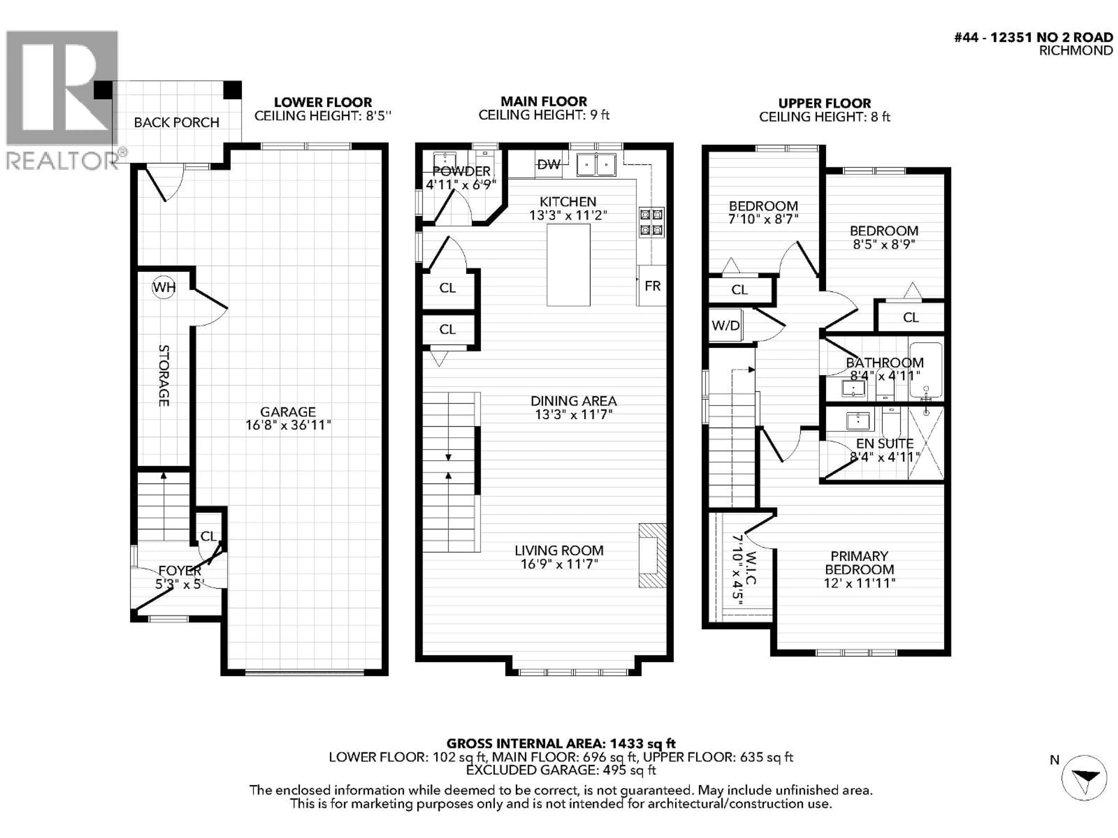 Floor plan for 44 - 12351 NO. 2 ROAD, Richmond British Columbia V7E0B2