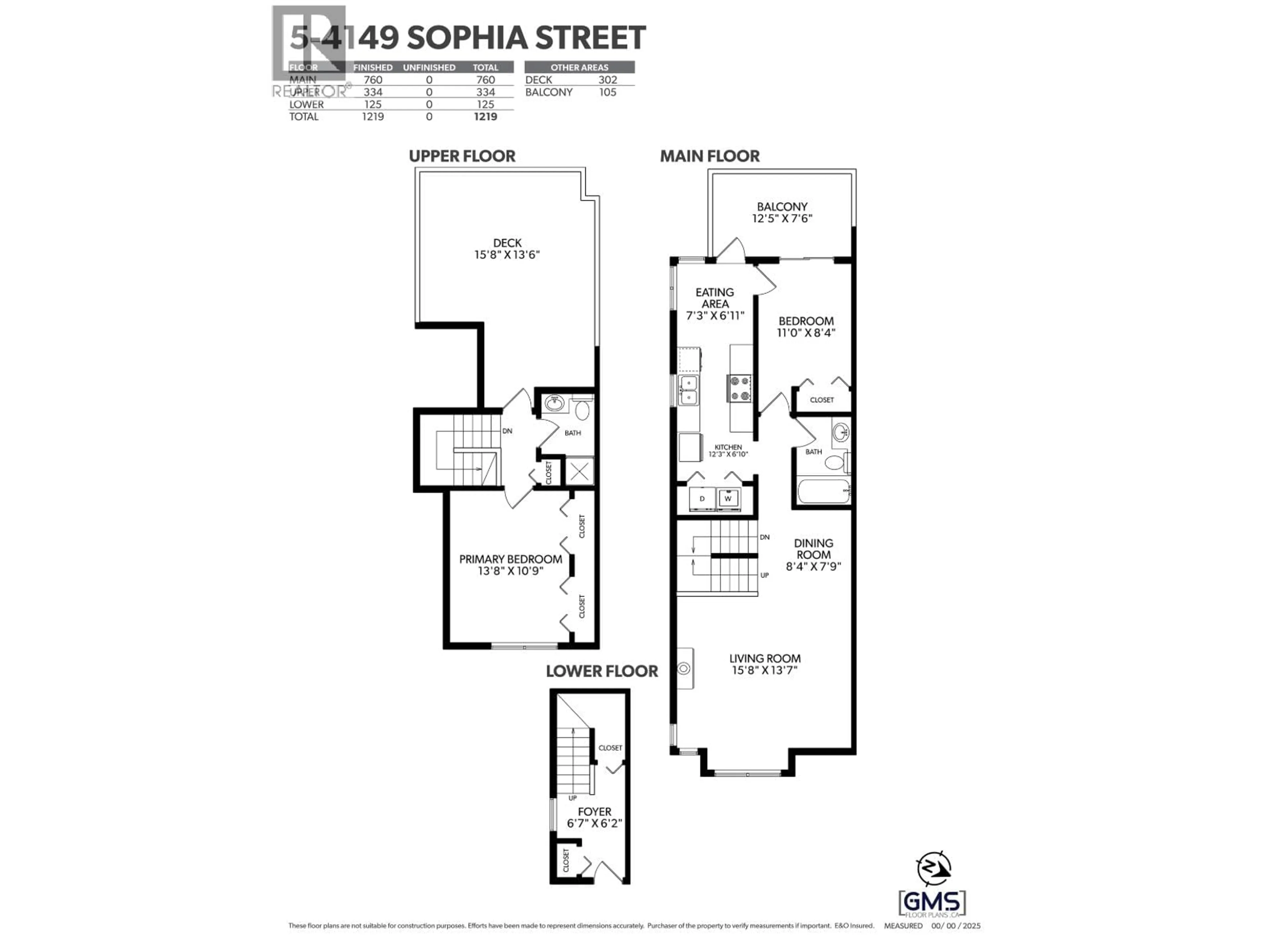Floor plan for 5 - 4149 SOPHIA STREET, Vancouver British Columbia V5V3V4
