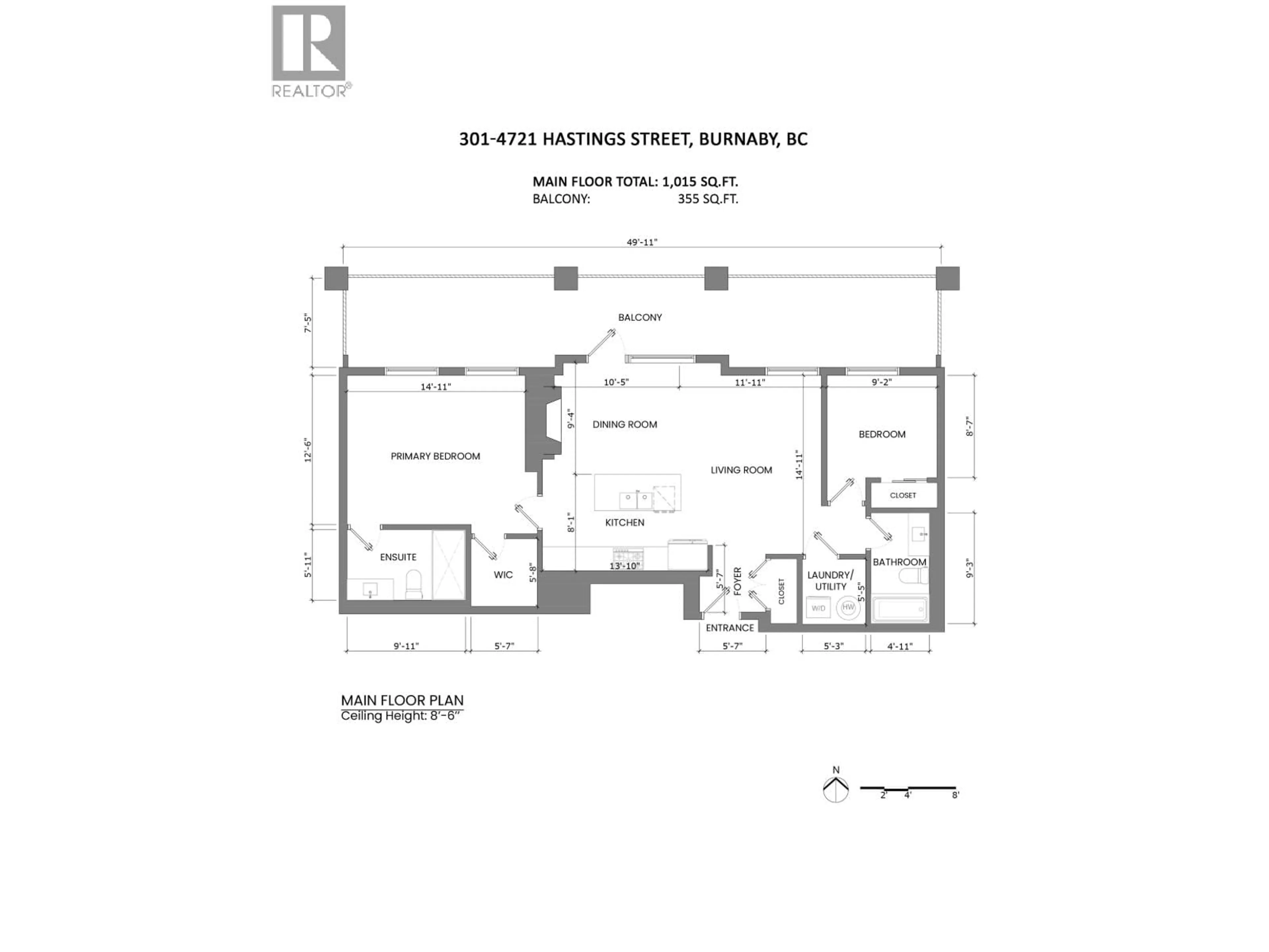 Floor plan for 301 - 4721 HASTINGS STREET, Burnaby British Columbia V5C2K8