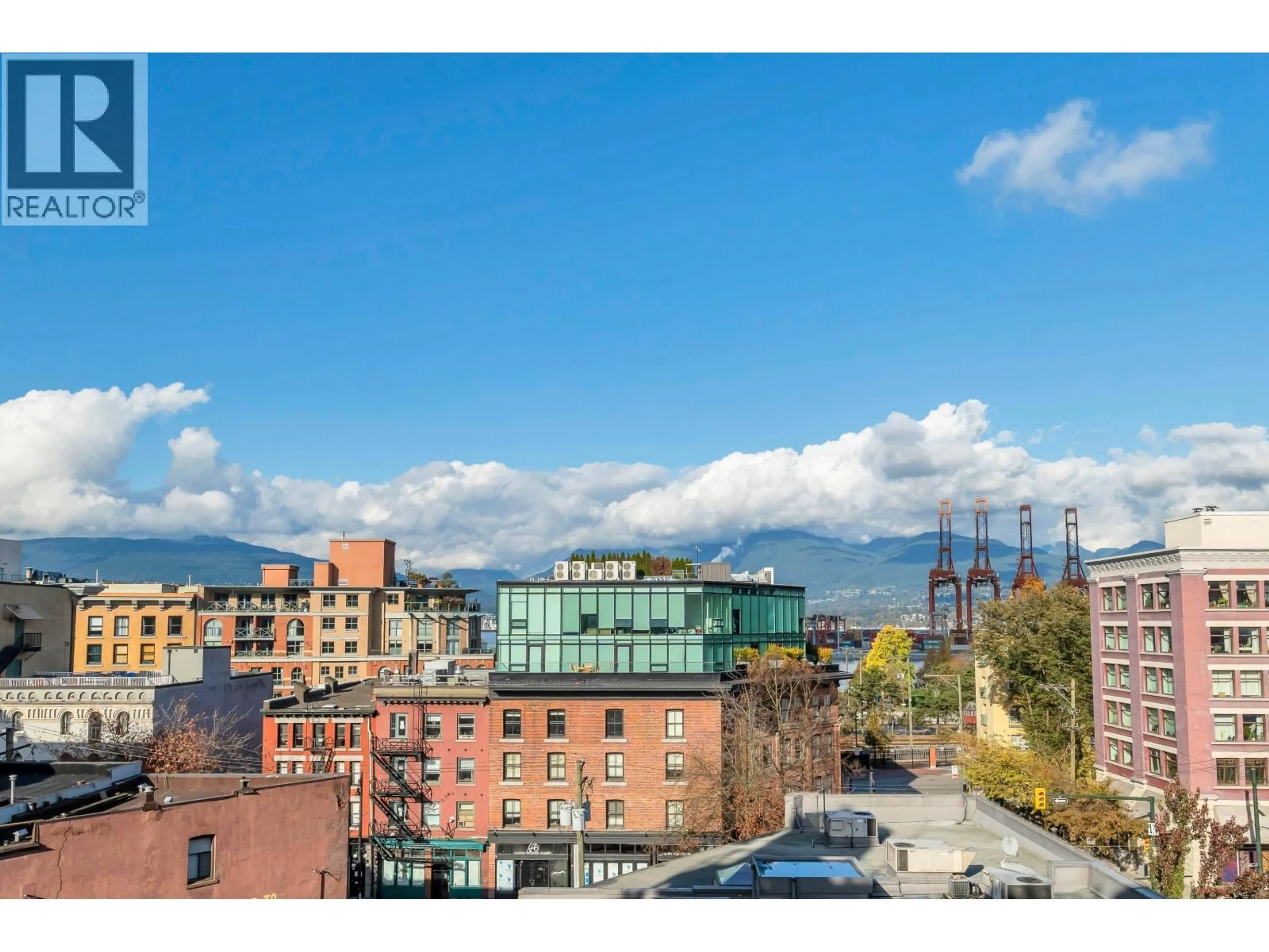 A pic from outside/outdoor area/front of a property/back of a property/a pic from drone, city buildings view from balcony for 506 - 55 CORDOVA STREET, Vancouver British Columbia V6A0A5