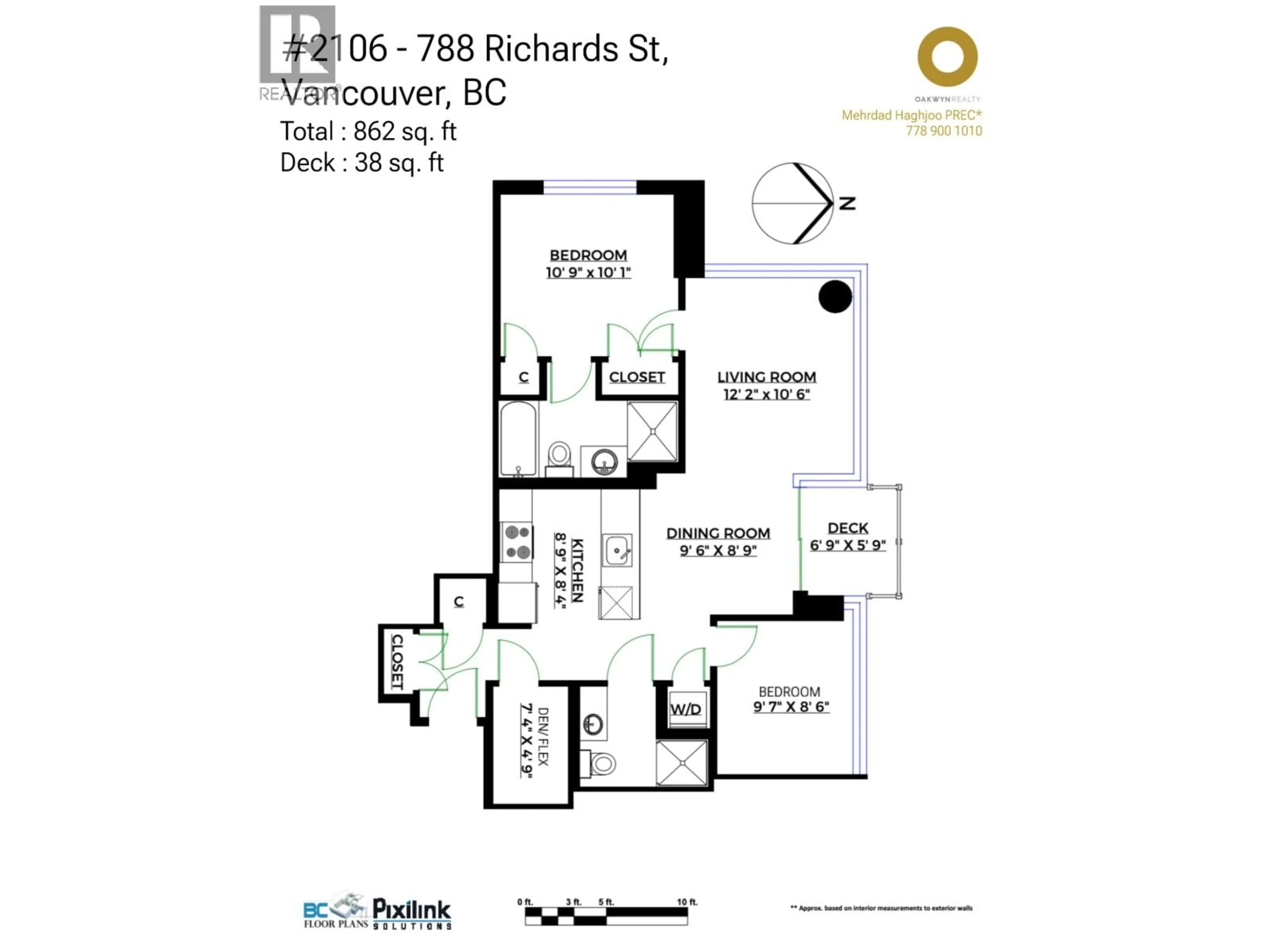 Floor plan for 2106 - 788 RICHARDS STREET, Vancouver British Columbia V6B0C7