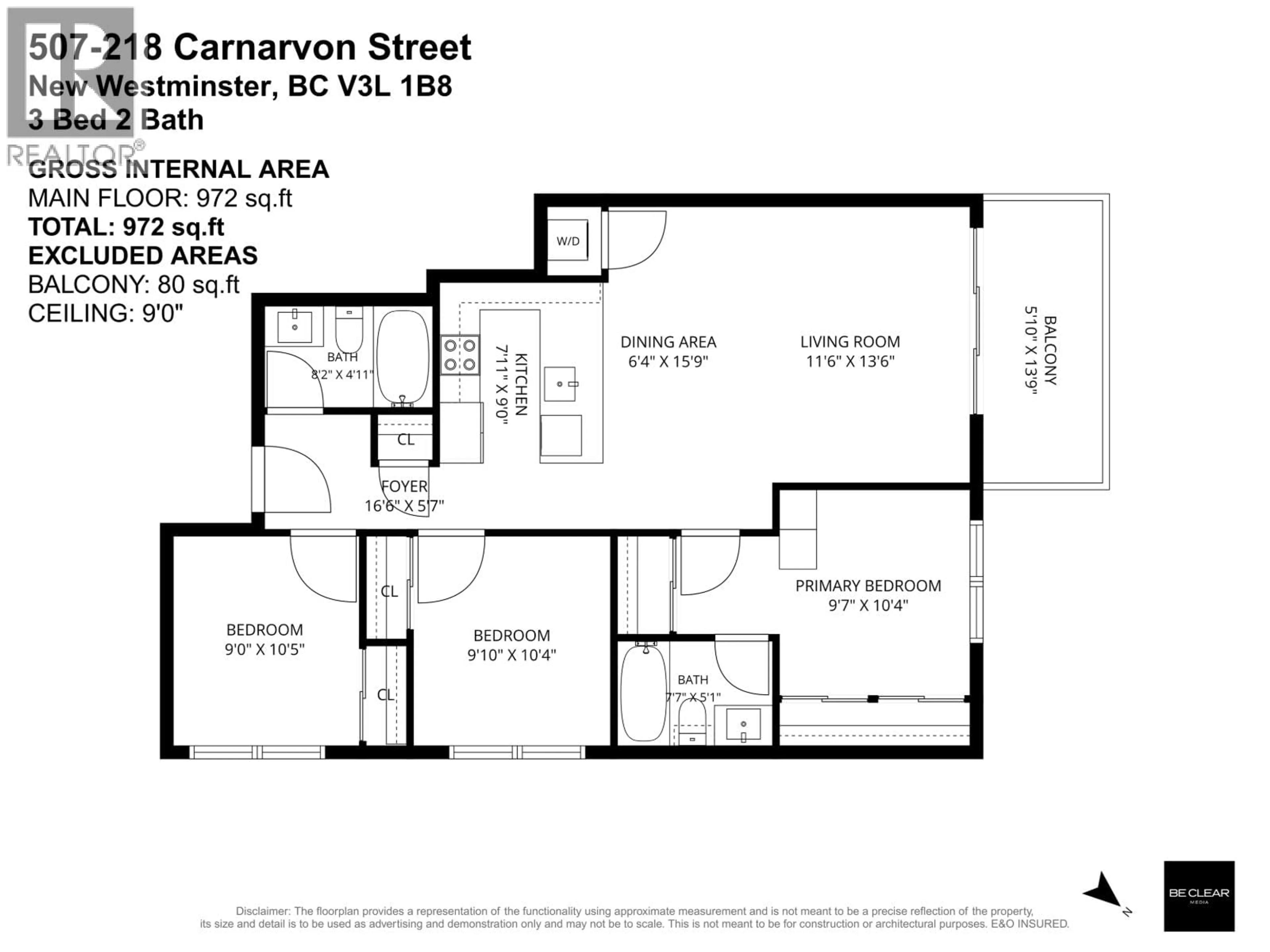 Floor plan for 507 - 218 CARNARVON STREET, New Westminster British Columbia V3L1B8