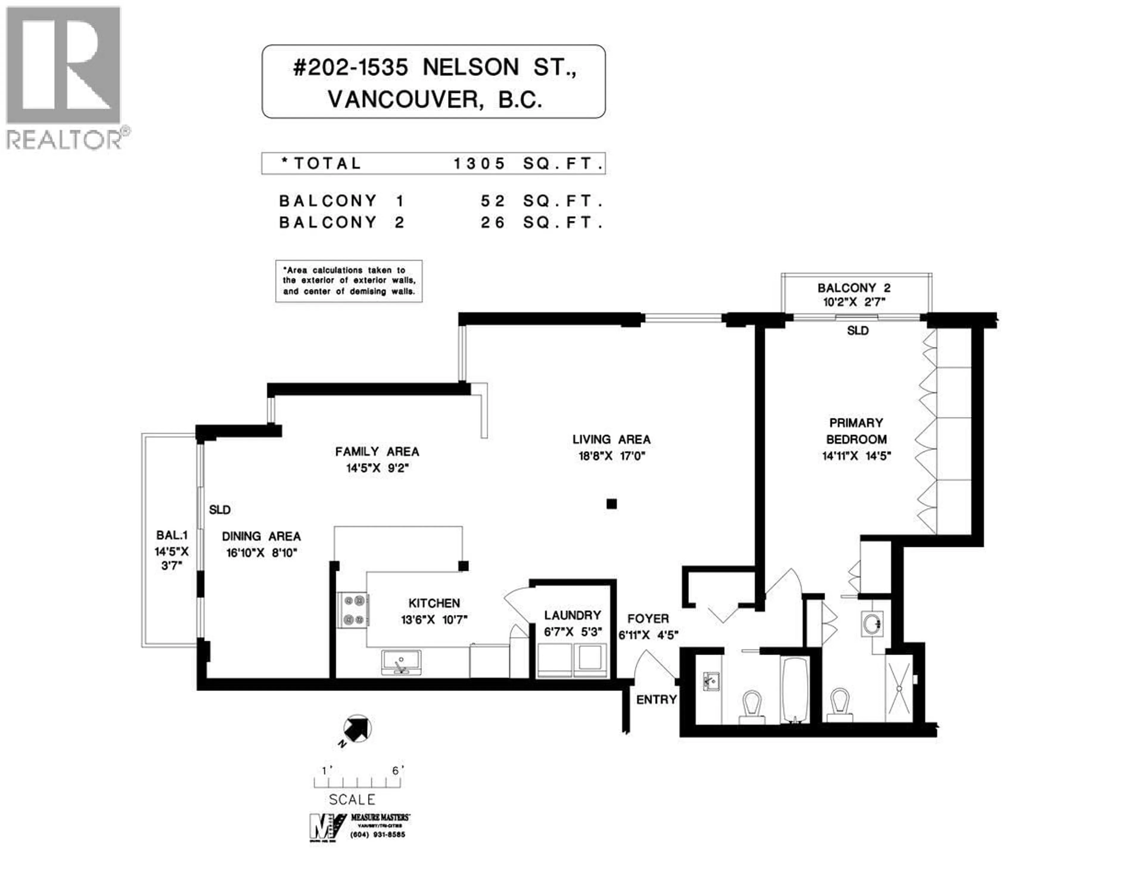 Floor plan for 202 - 1535 NELSON STREET, Vancouver British Columbia V6G1M2
