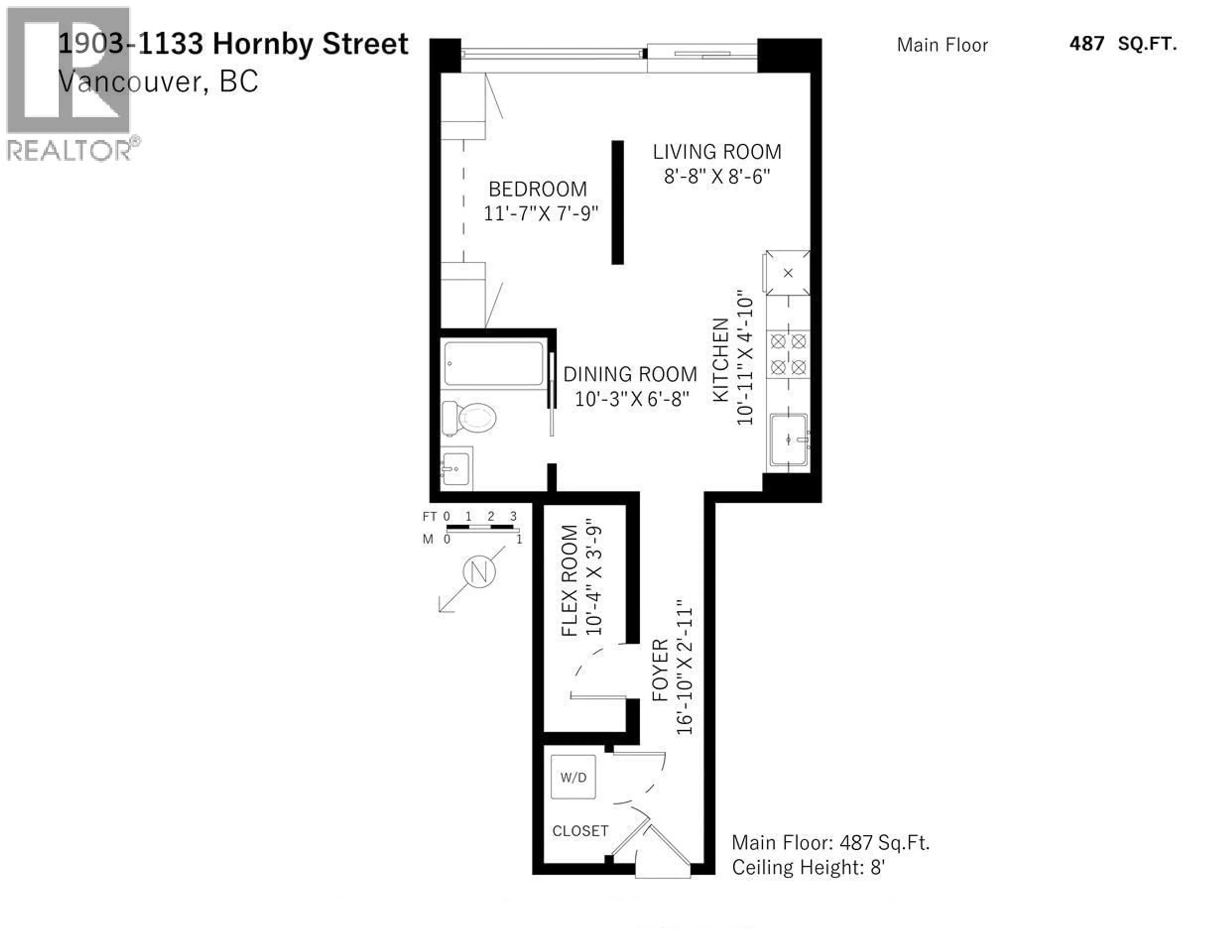 Floor plan for 1903 - 1133 HORNBY STREET, Vancouver British Columbia V6Z1W1