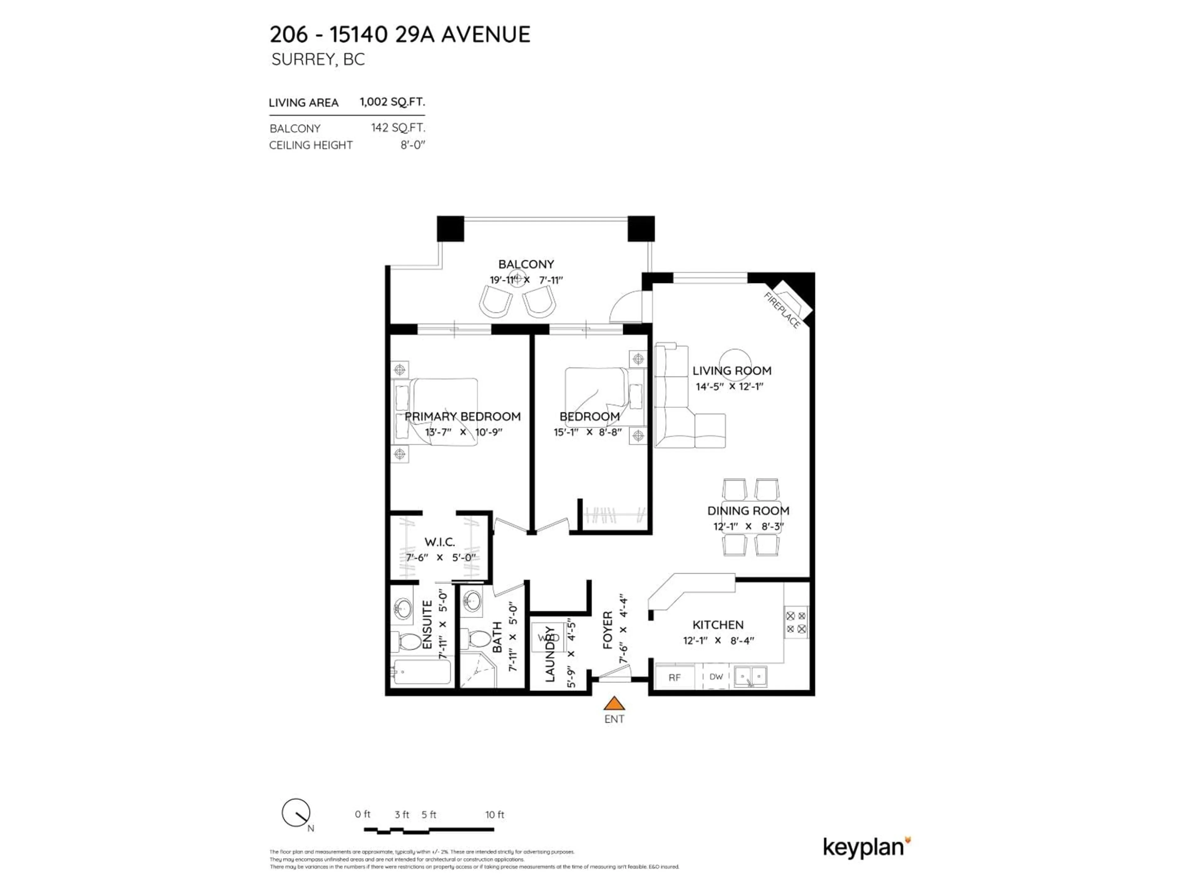 Floor plan for 206 - 15140 29A AVENUE, Surrey British Columbia V4P1H1