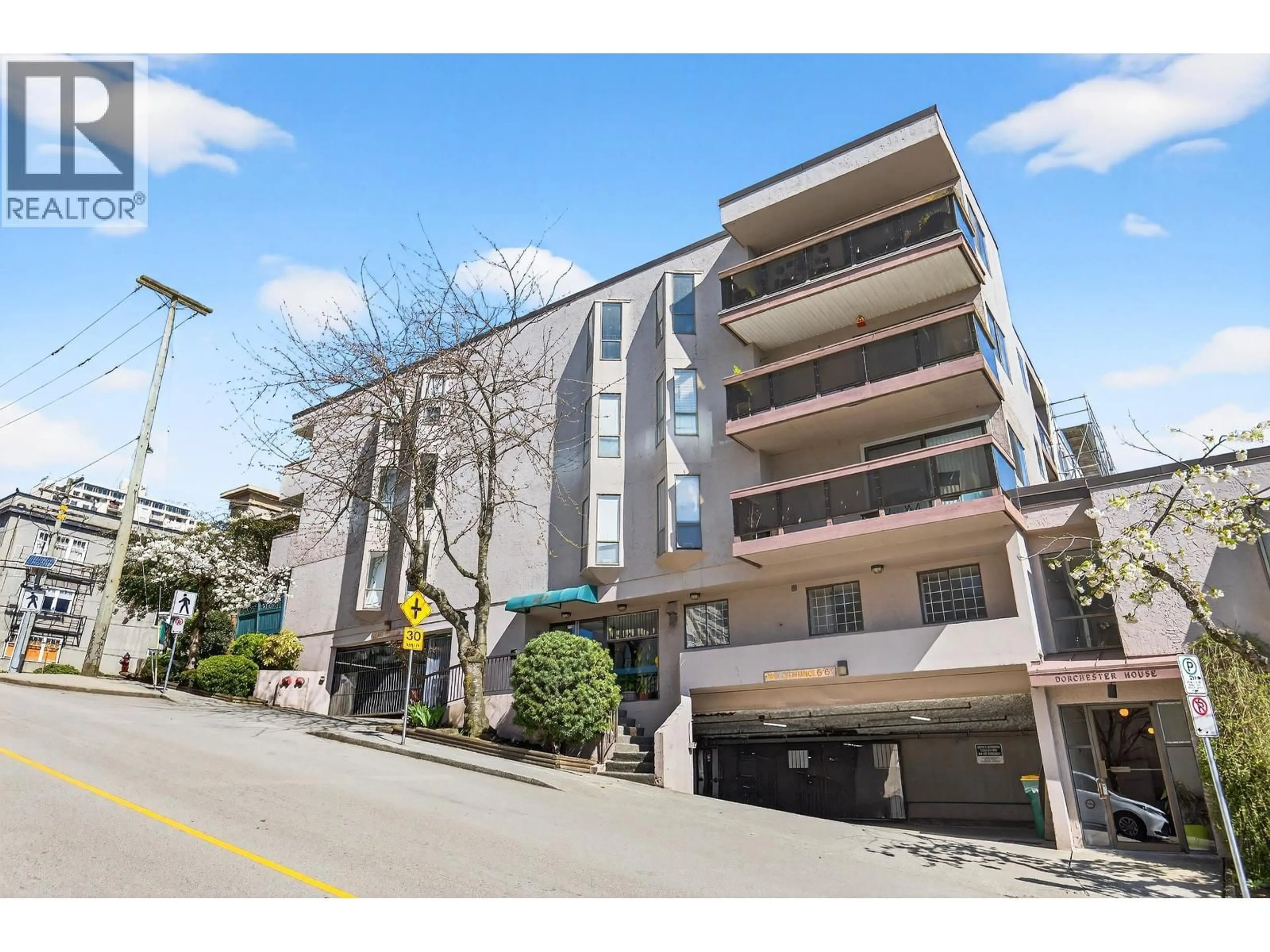 A pic from outside/outdoor area/front of a property/back of a property/a pic from drone, street for 108 - 45 FOURTH STREET, New Westminster British Columbia V3L5H7