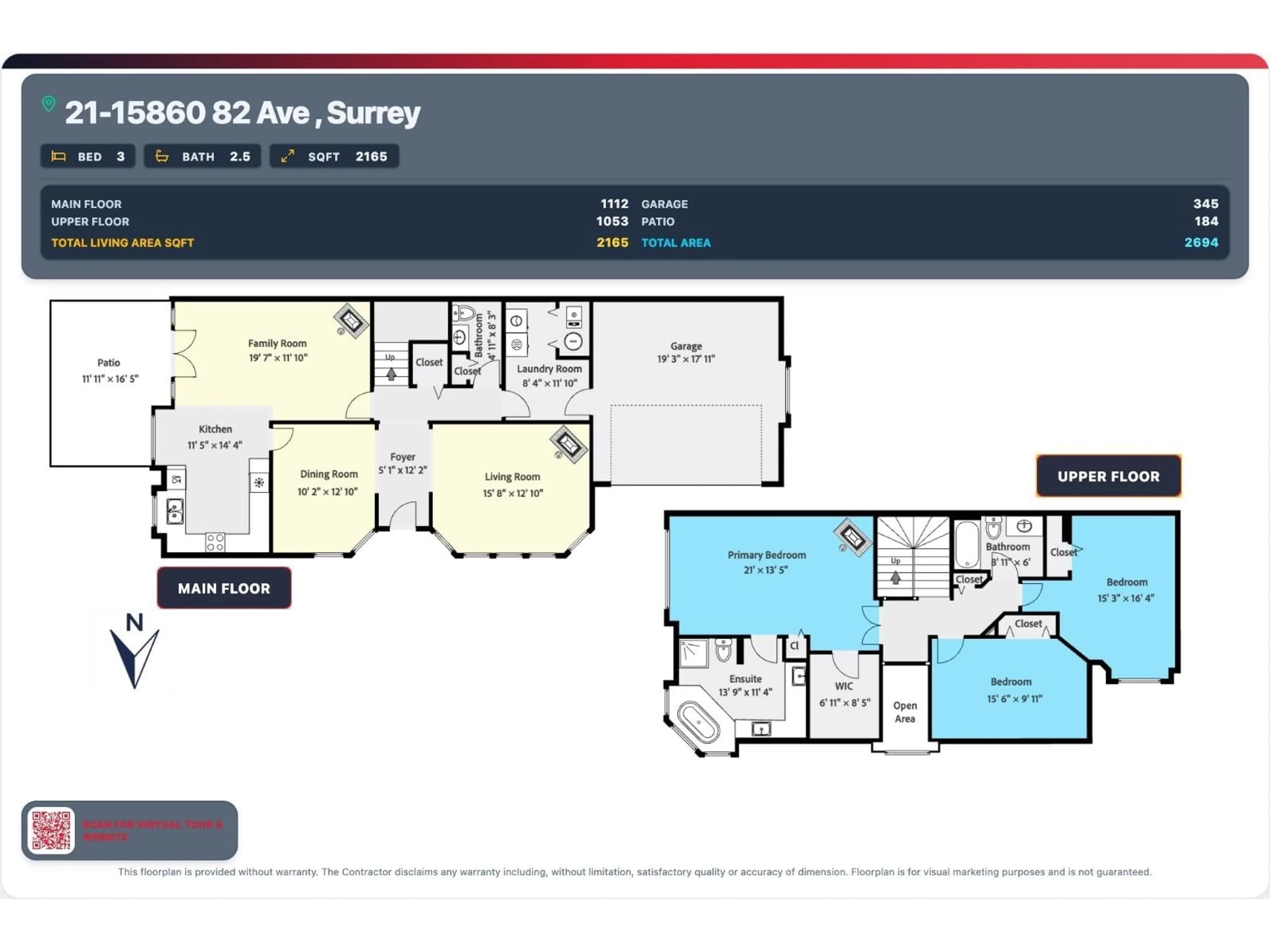 Floor plan for 21 - 15860 82 AVENUE, Surrey British Columbia V4N0S8
