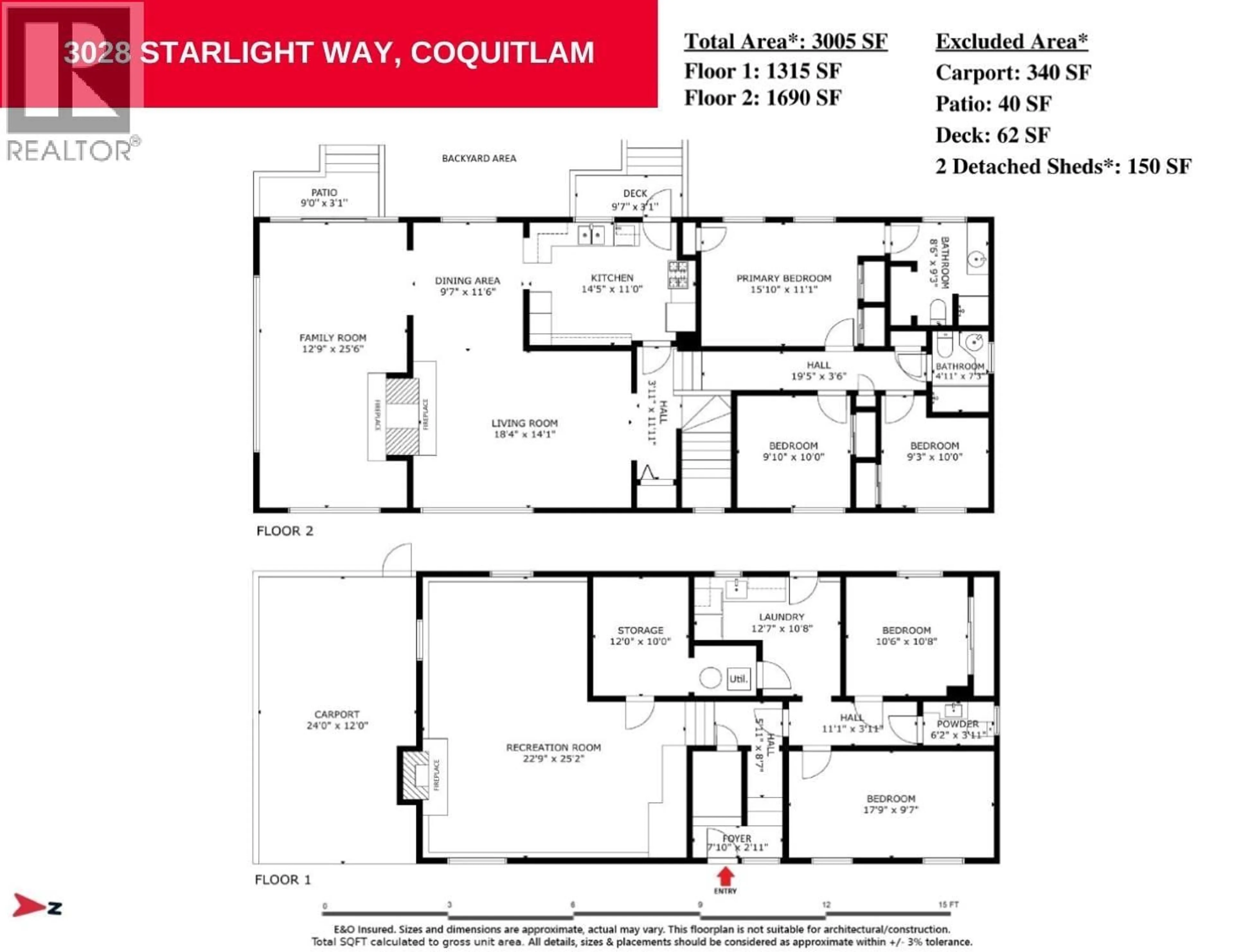 Floor plan for 3028 STARLIGHT WAY, Coquitlam British Columbia V3C3P6