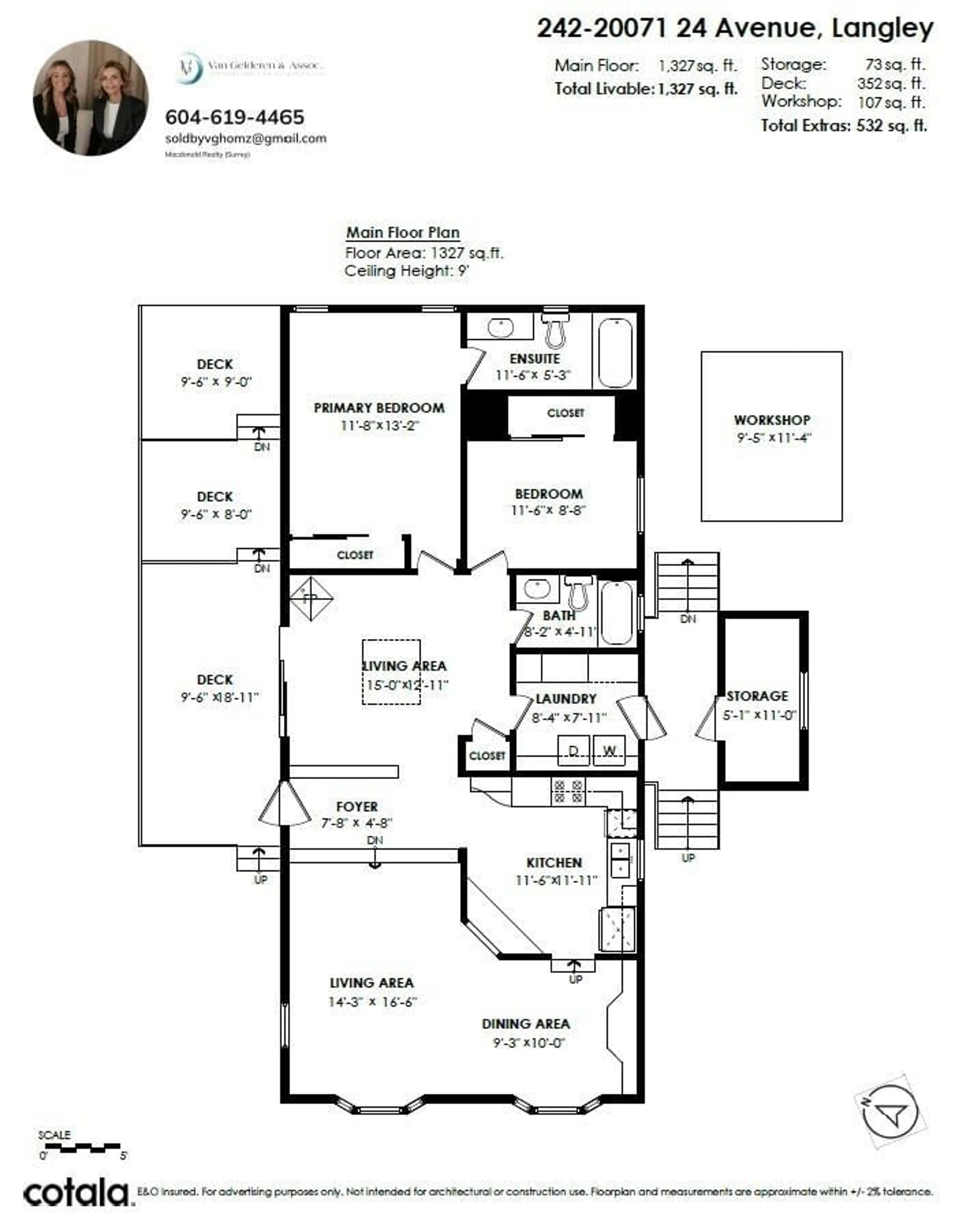 Floor plan for 242 - 20071 24 AVENUE, Langley British Columbia V2Z2A1
