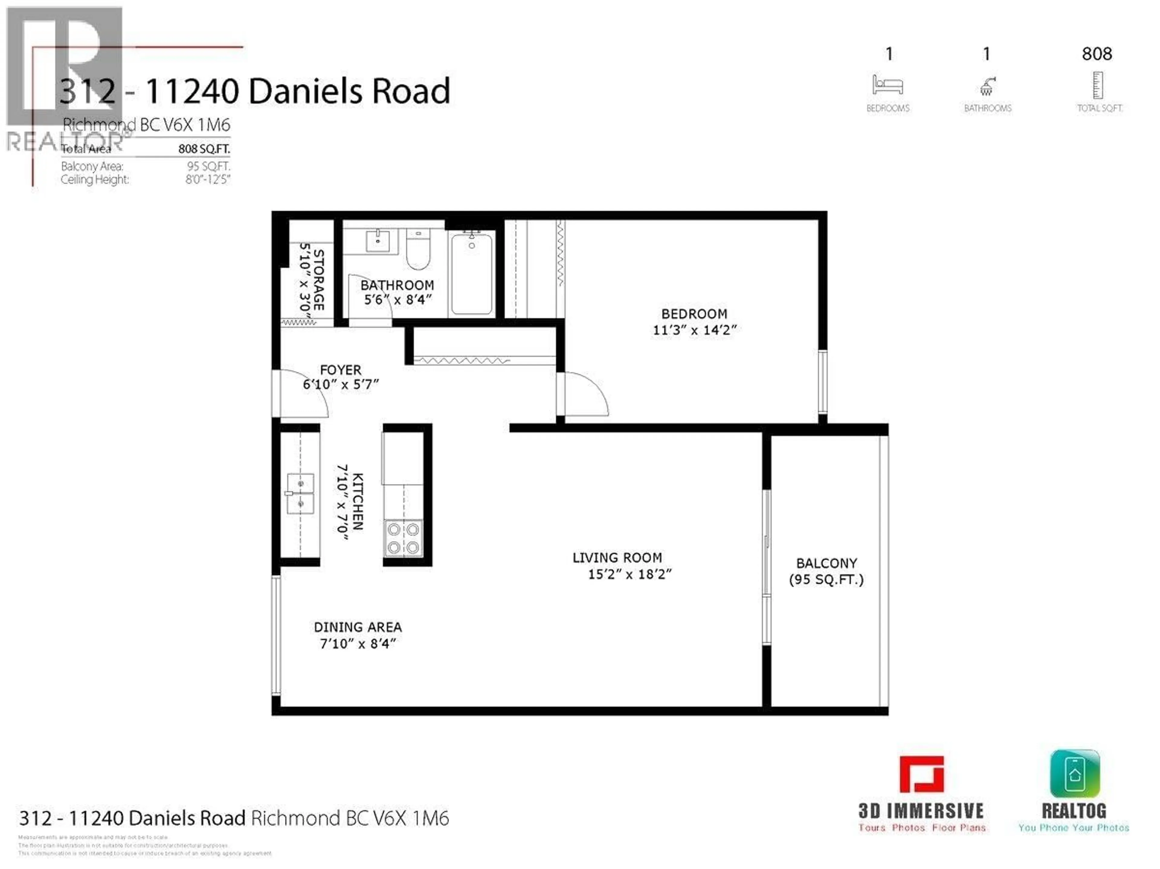 Floor plan for 312 - 11240 DANIELS ROAD, Richmond British Columbia V6X1M6