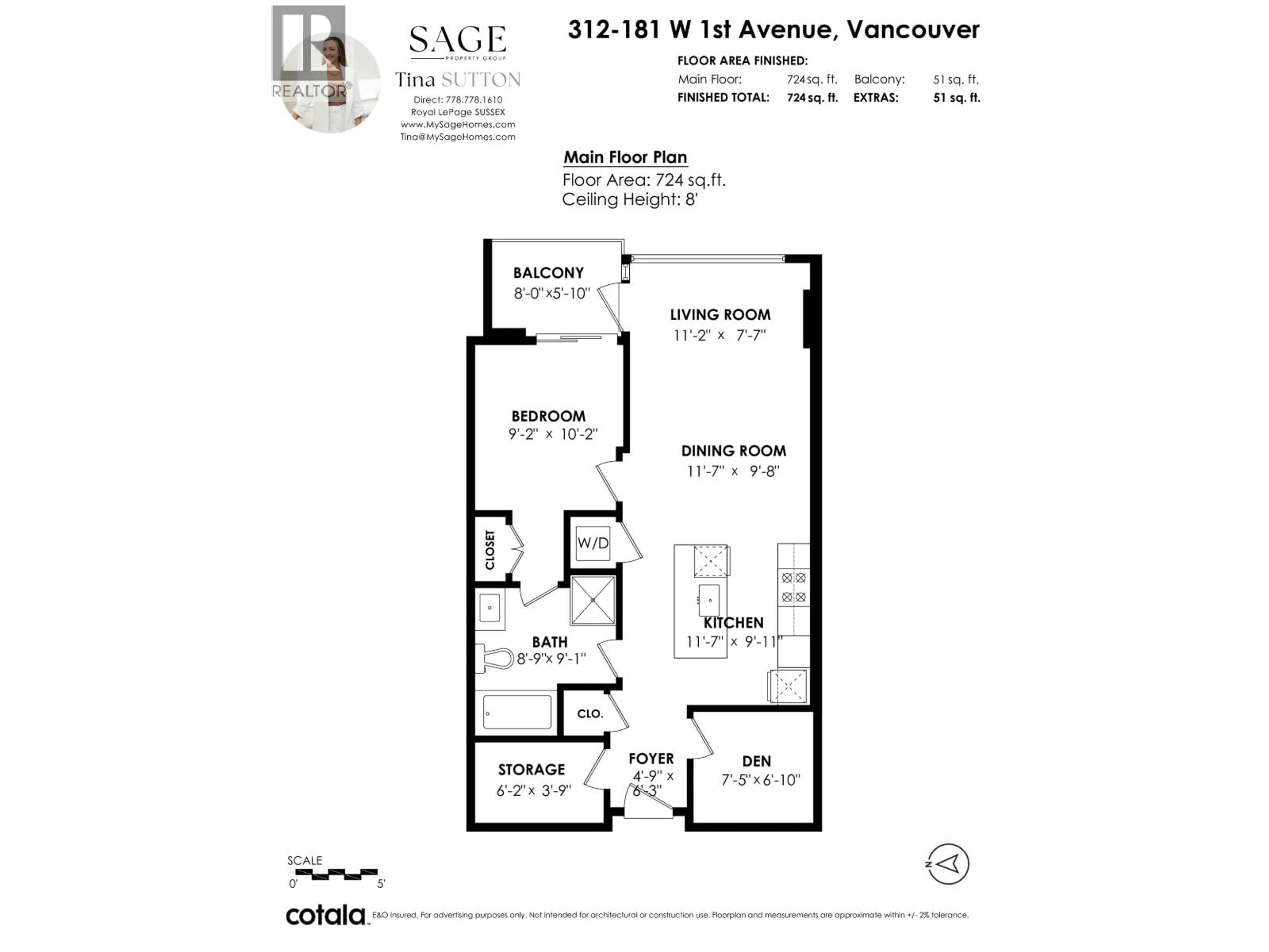 Floor plan for 312 - 181 1ST AVENUE, Vancouver British Columbia V5Y0E3