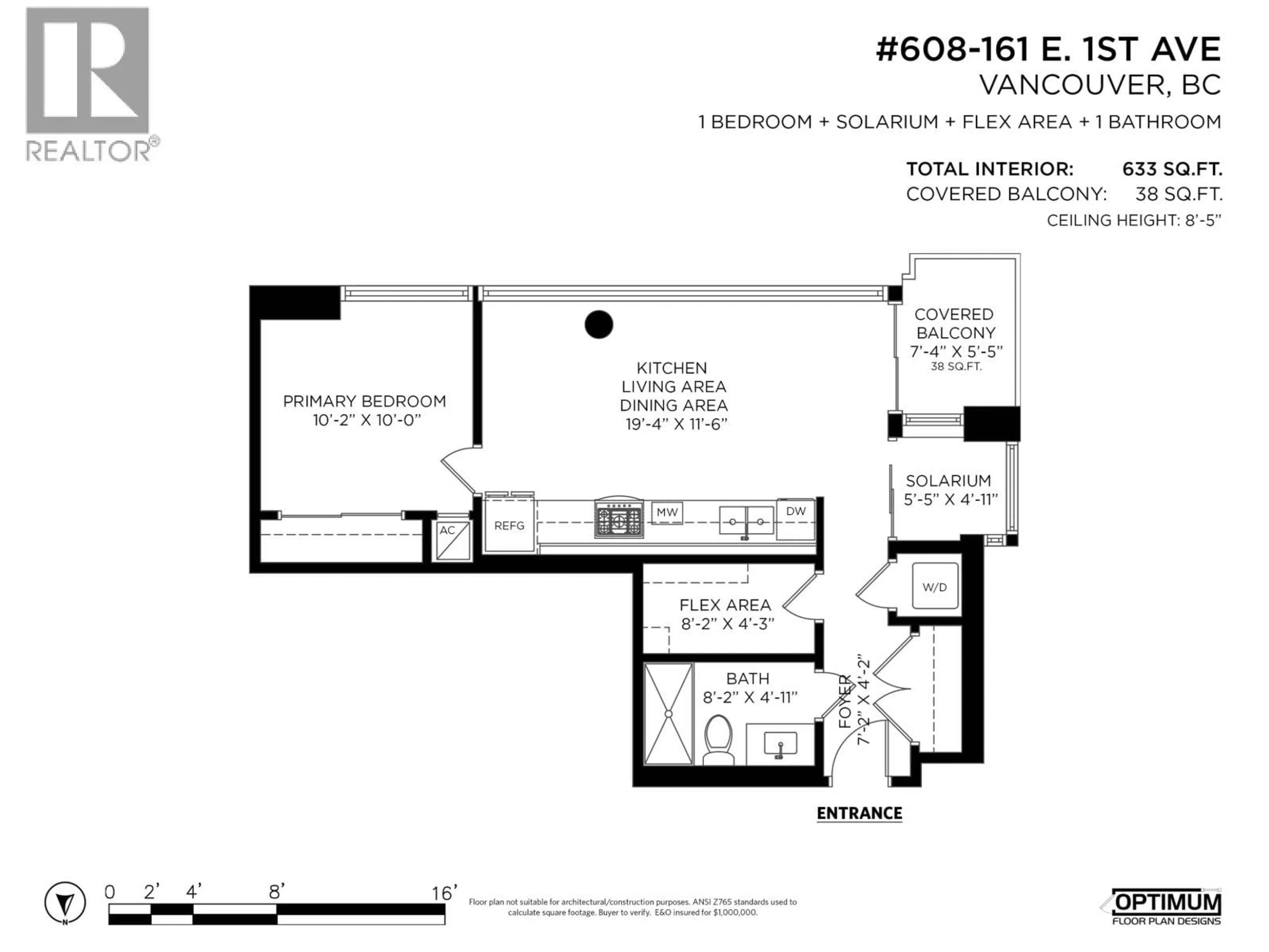 Floor plan for 608 - 161 1ST AVENUE, Vancouver British Columbia V6A0G1