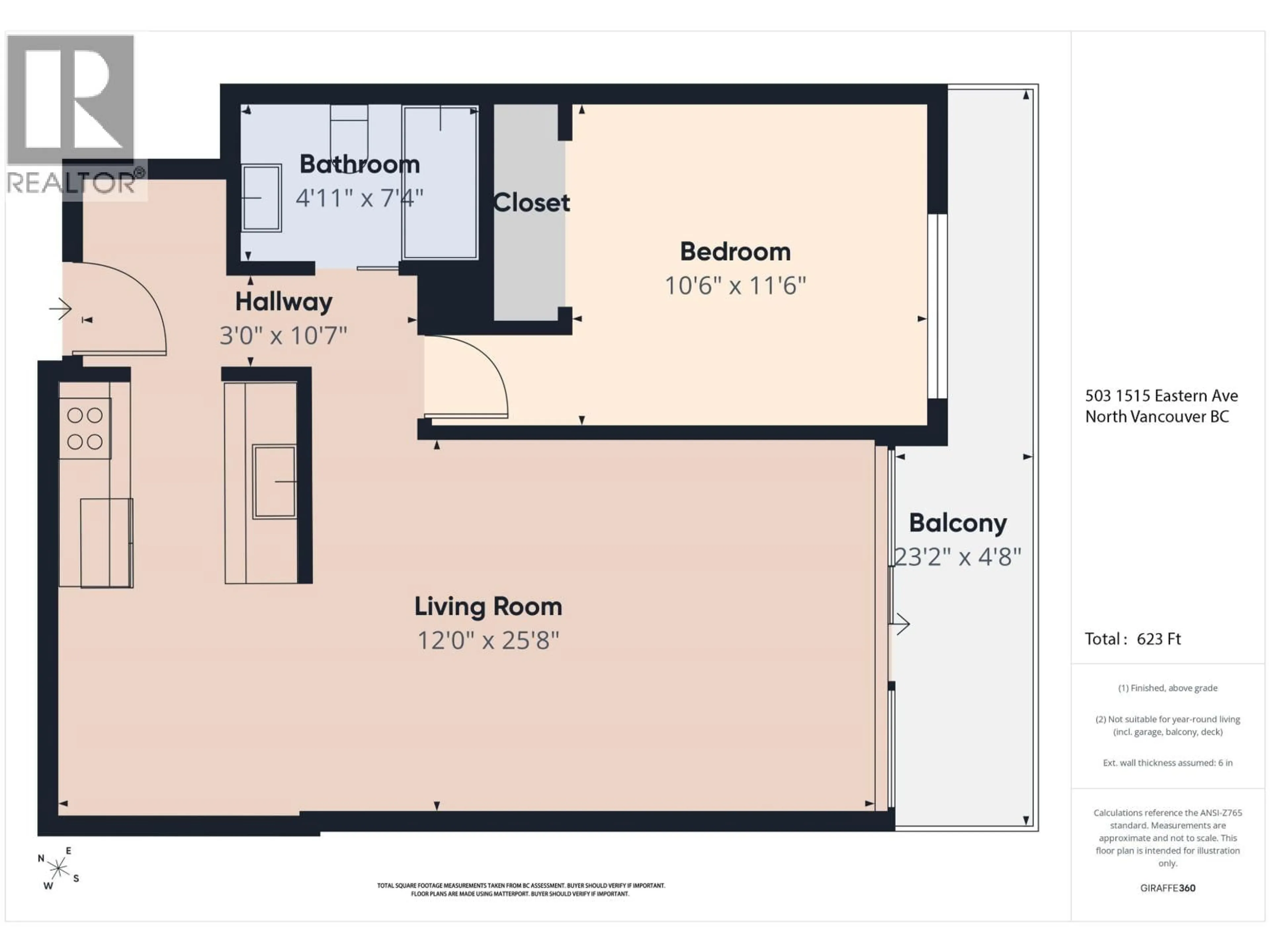 Floor plan for 503 - 1515 EASTERN AVENUE, North Vancouver British Columbia V7L4R2