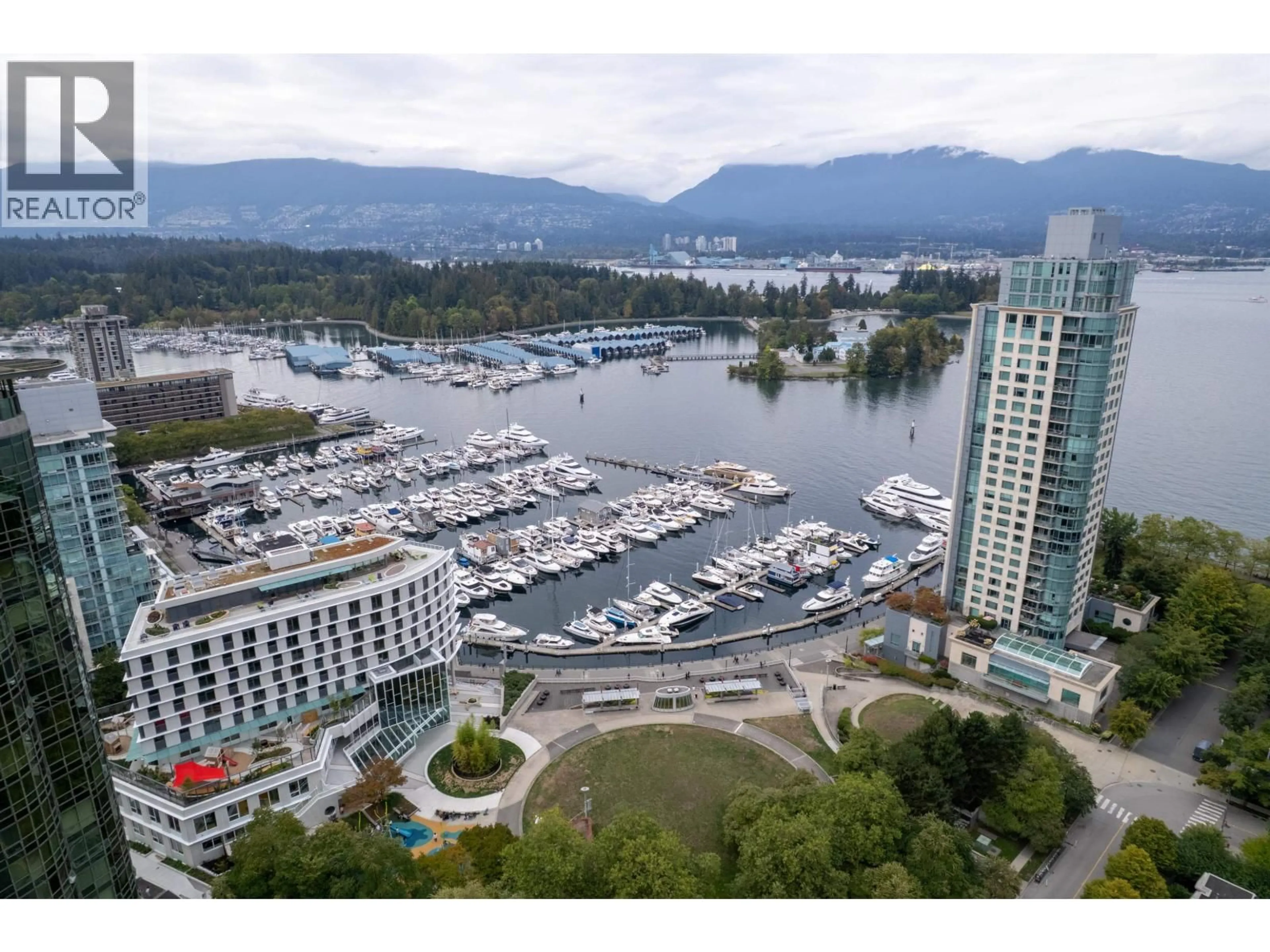 A pic from outside/outdoor area/front of a property/back of a property/a pic from drone, water/lake/river/ocean view for 1903 - 1238 MELVILLE STREET, Vancouver British Columbia V6E4N2