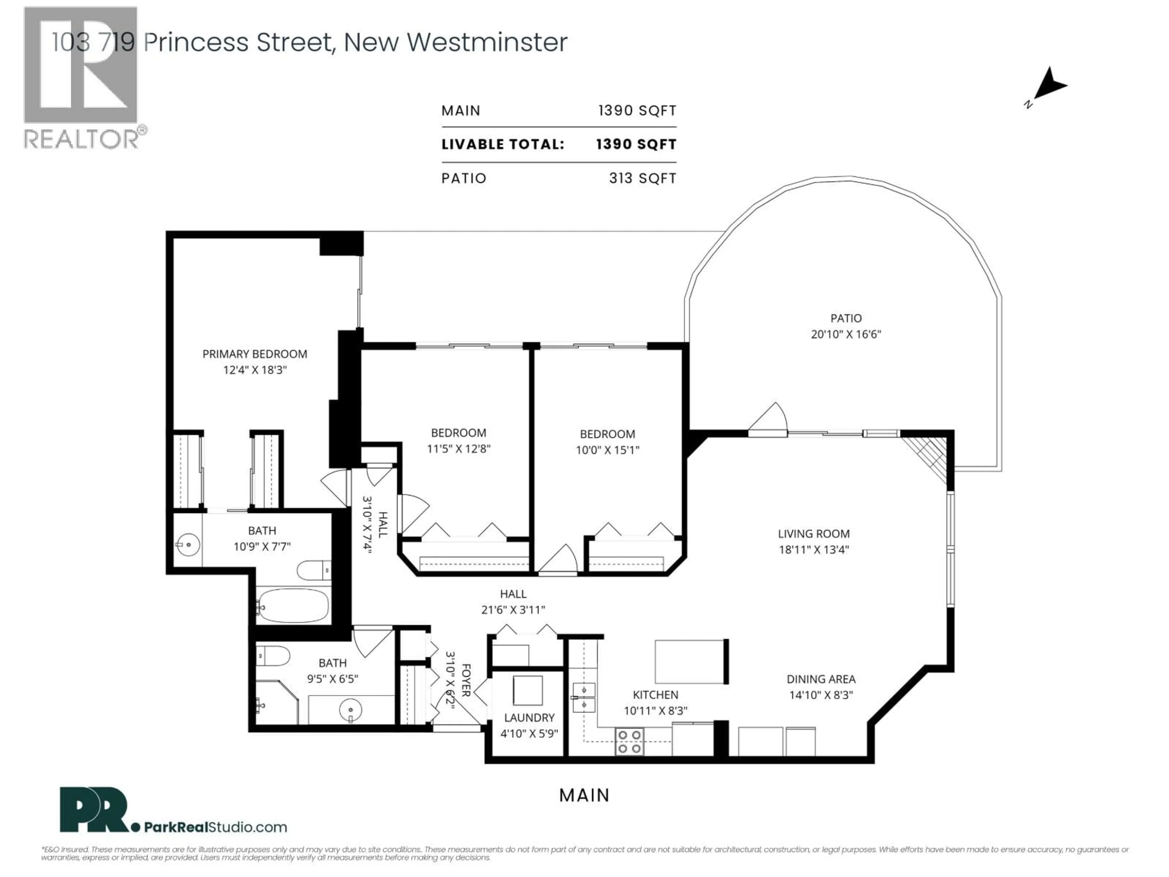 Floor plan for 103 - 719 PRINCESS STREET, New Westminster British Columbia V3M6T9
