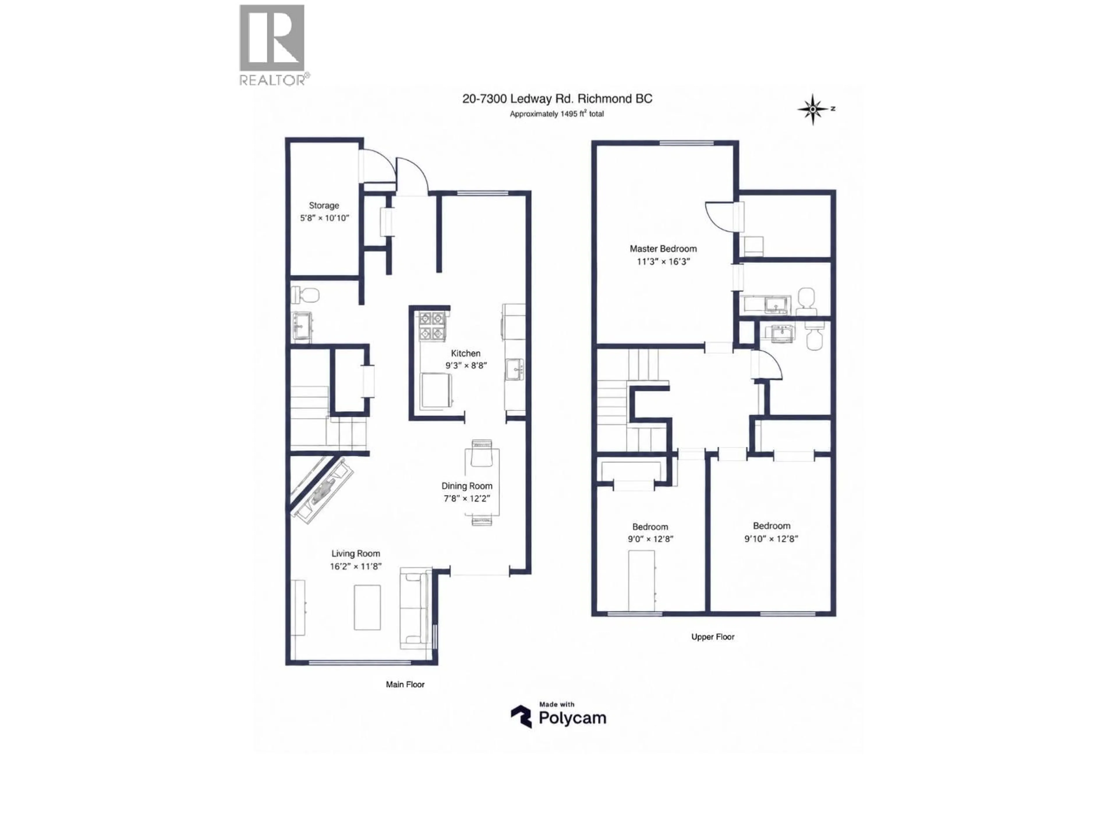 Floor plan for 20 - 7300 LEDWAY ROAD, Richmond British Columbia V7C4N9